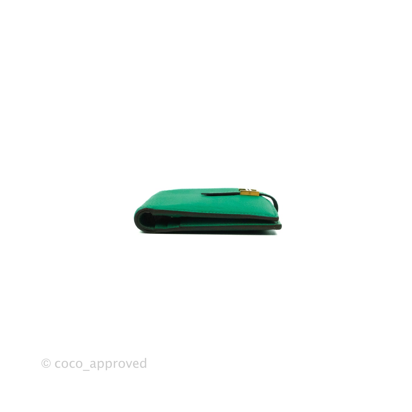 Hermes Bearn Wallet Green Chevre Mysore Gold Hardware