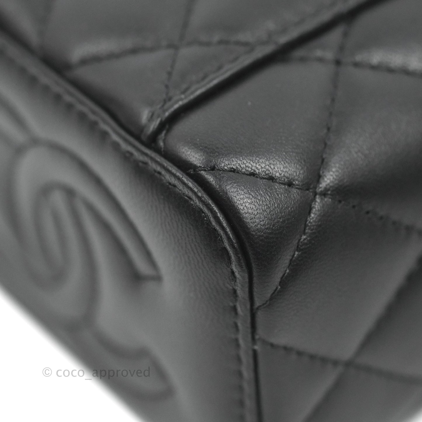 Chanel Classic Mini Vanity With CC Chain Black Lambskin Gold Hardware