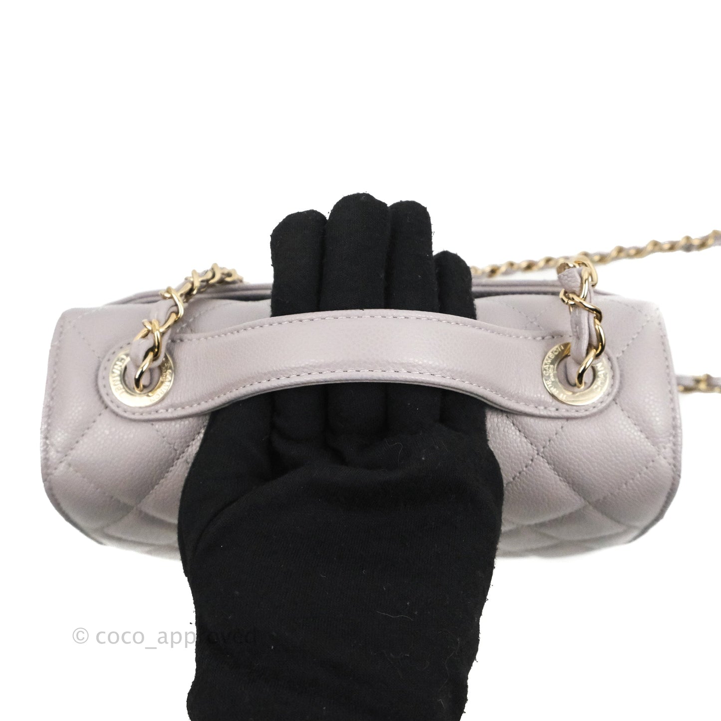 Chanel Quilted Medium Business Affinity Flap Grey Caviar Gold Hardware