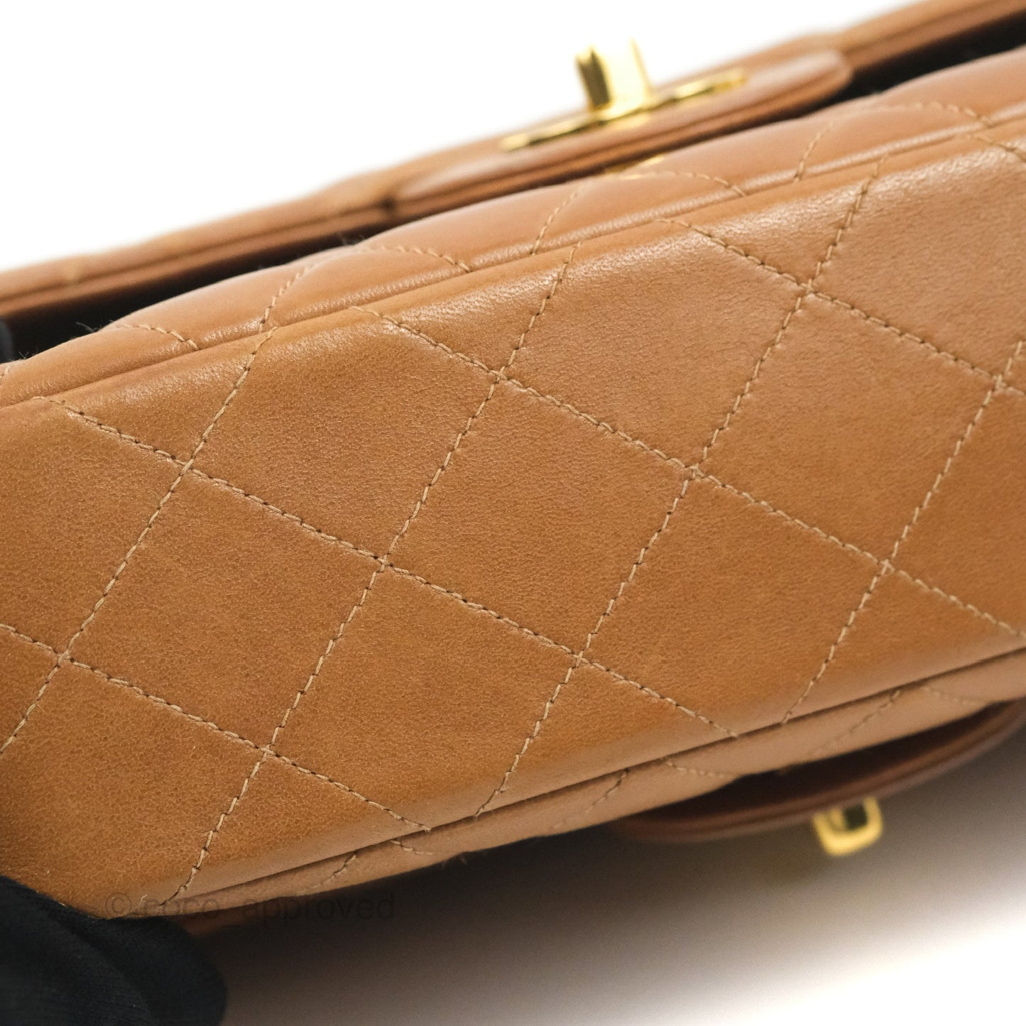 Chanel Vintage Double-sided Small Flap Brown Caramel Lambskin 24K Gold Hardware