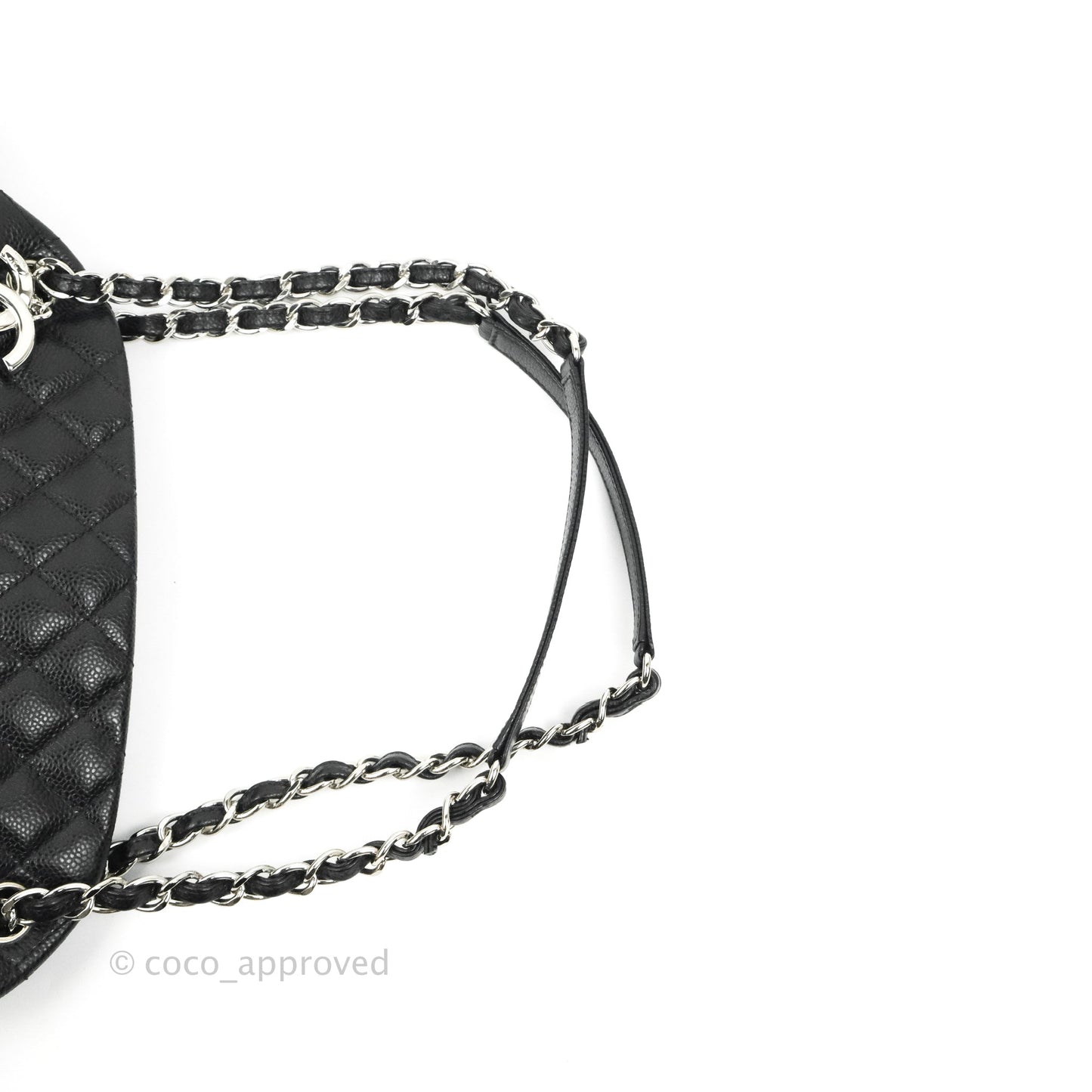 Chanel Quilted Large Just Mademoiselle Black Caviar Silver Hardware
