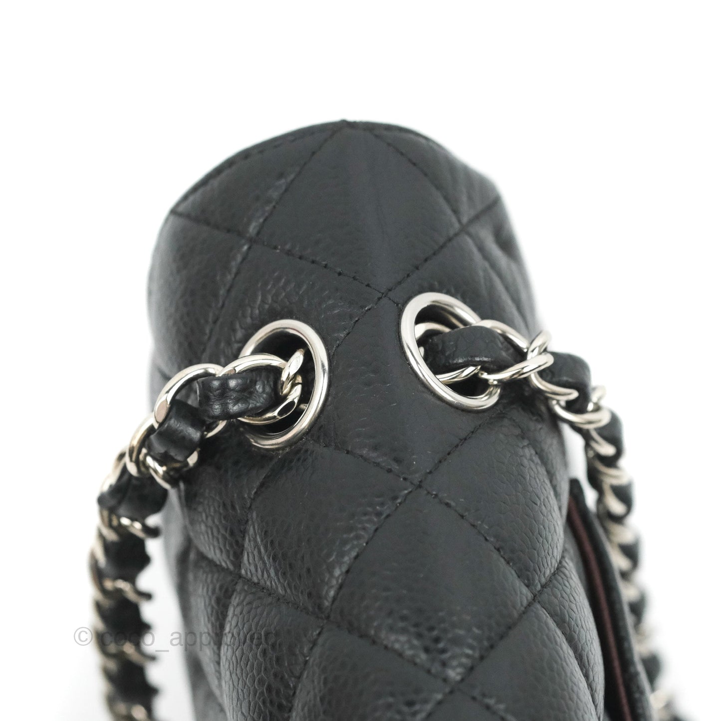 Chanel Classic M/L Medium Flap Quilted Black Caviar Silver Hardware