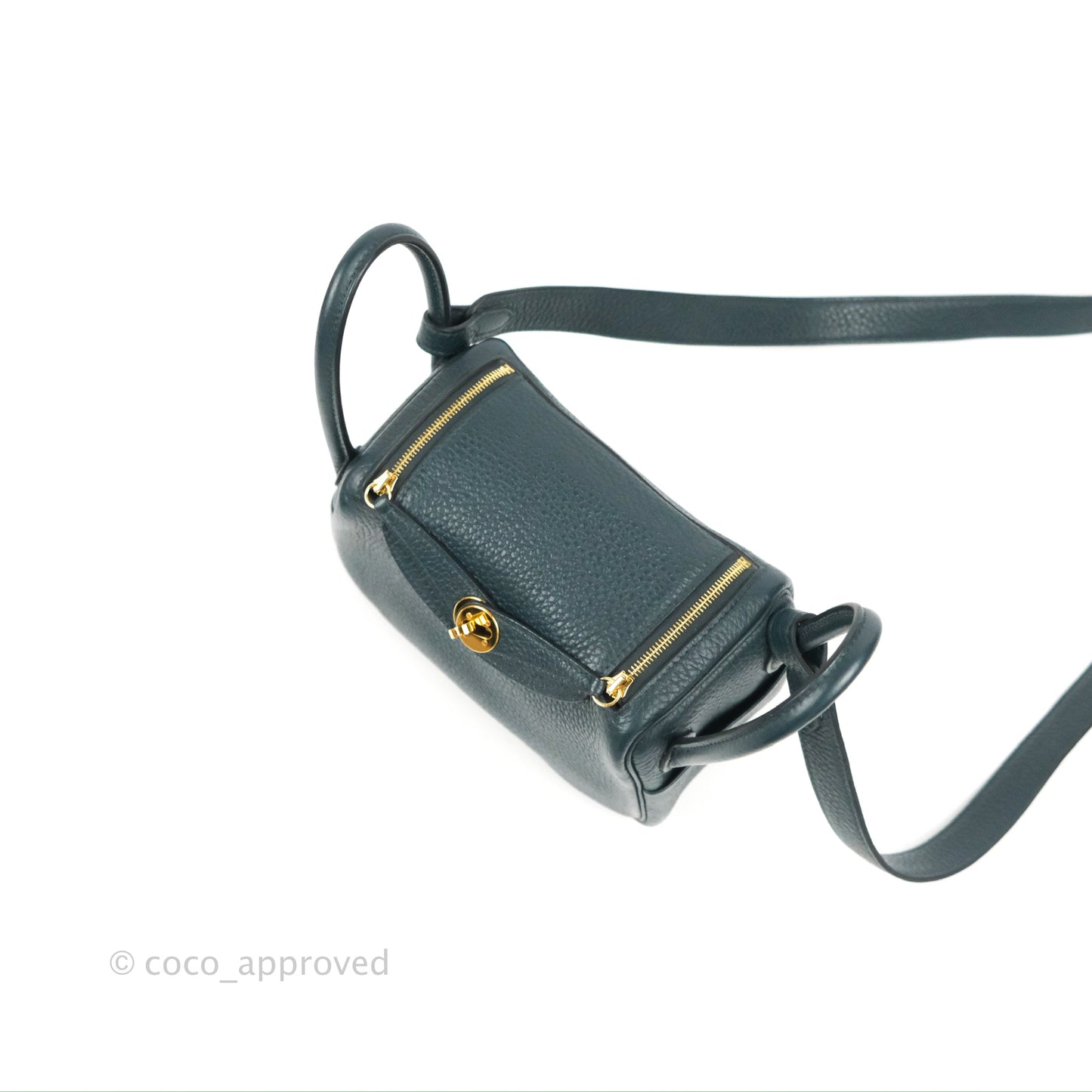 Hermès Mini Lindy 20 Vert Cypres Clemence Gold Hardware