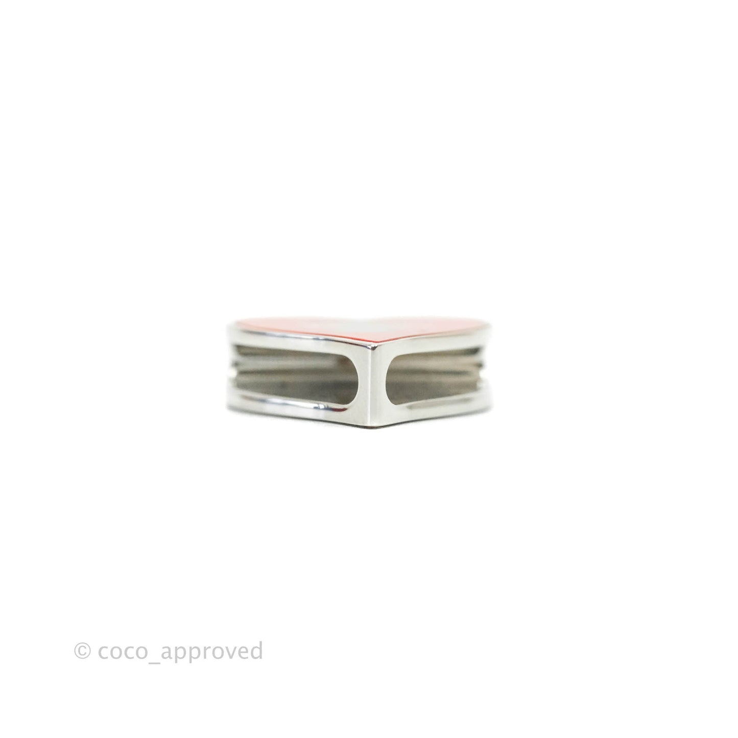 Hermès Tea Time Twilly Ring Rouge Palladium Hardware