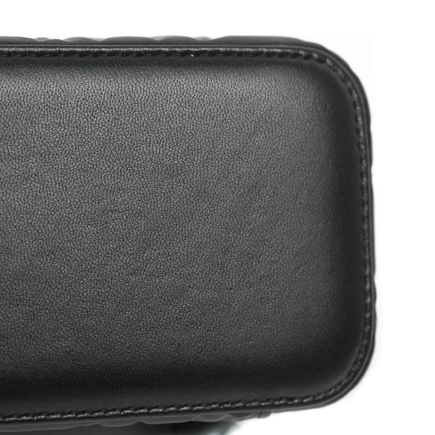 Chanel Vanity Rectangular Camellia Embossed Black Lambskin Gold Hardware