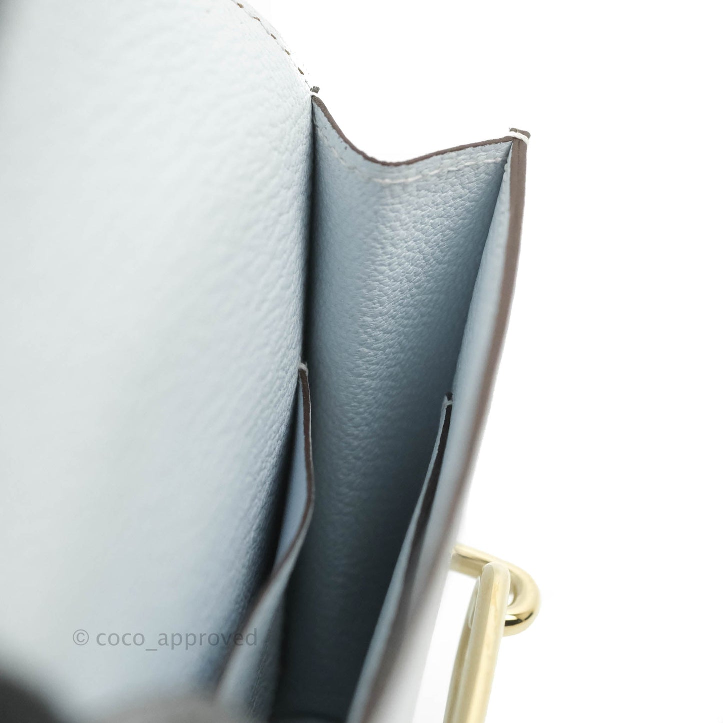 Hermès Roulis Slim Wallet Bleu Brume Gold Hardware