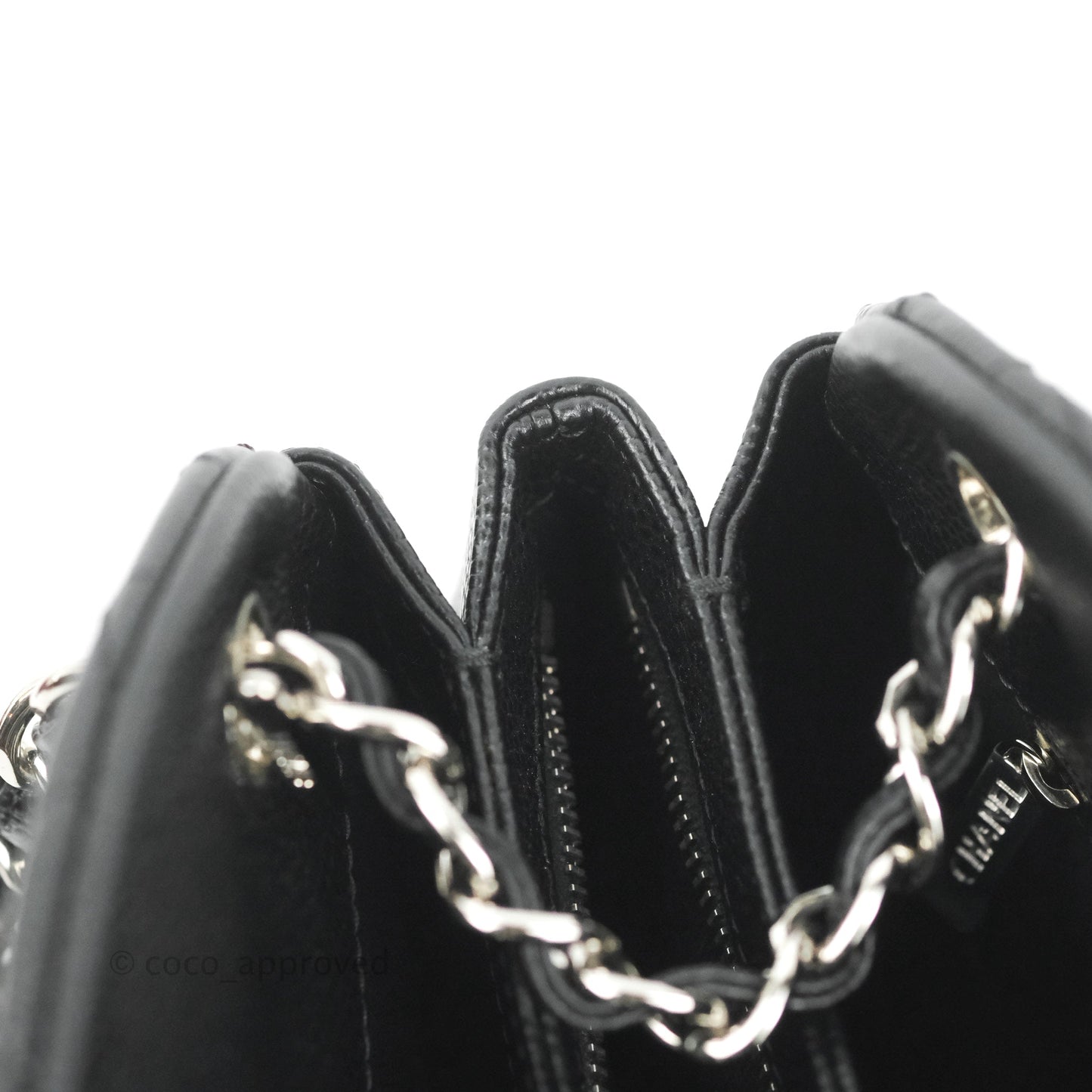 Chanel Quilted Large Just Mademoiselle Black Caviar Silver Hardware