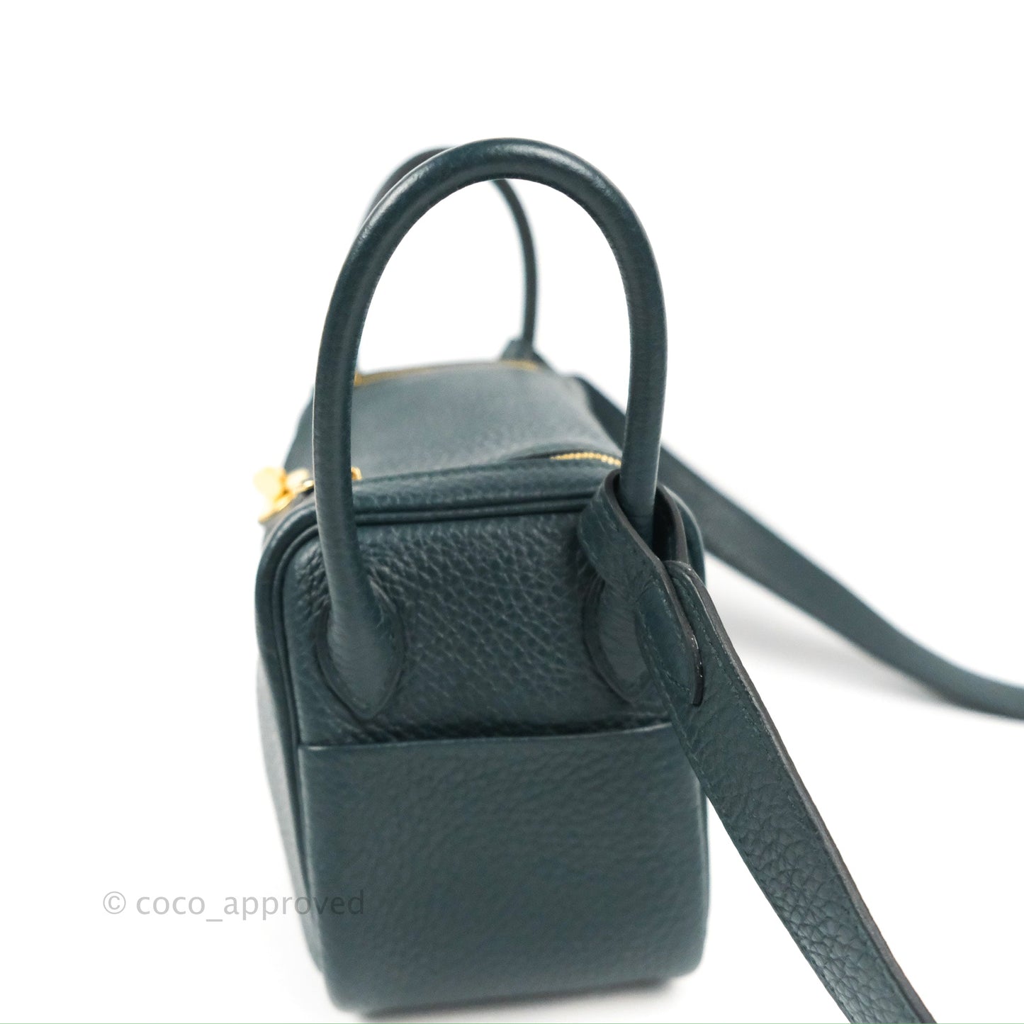 Hermès Mini Lindy 20 Vert Cypres Clemence Gold Hardware