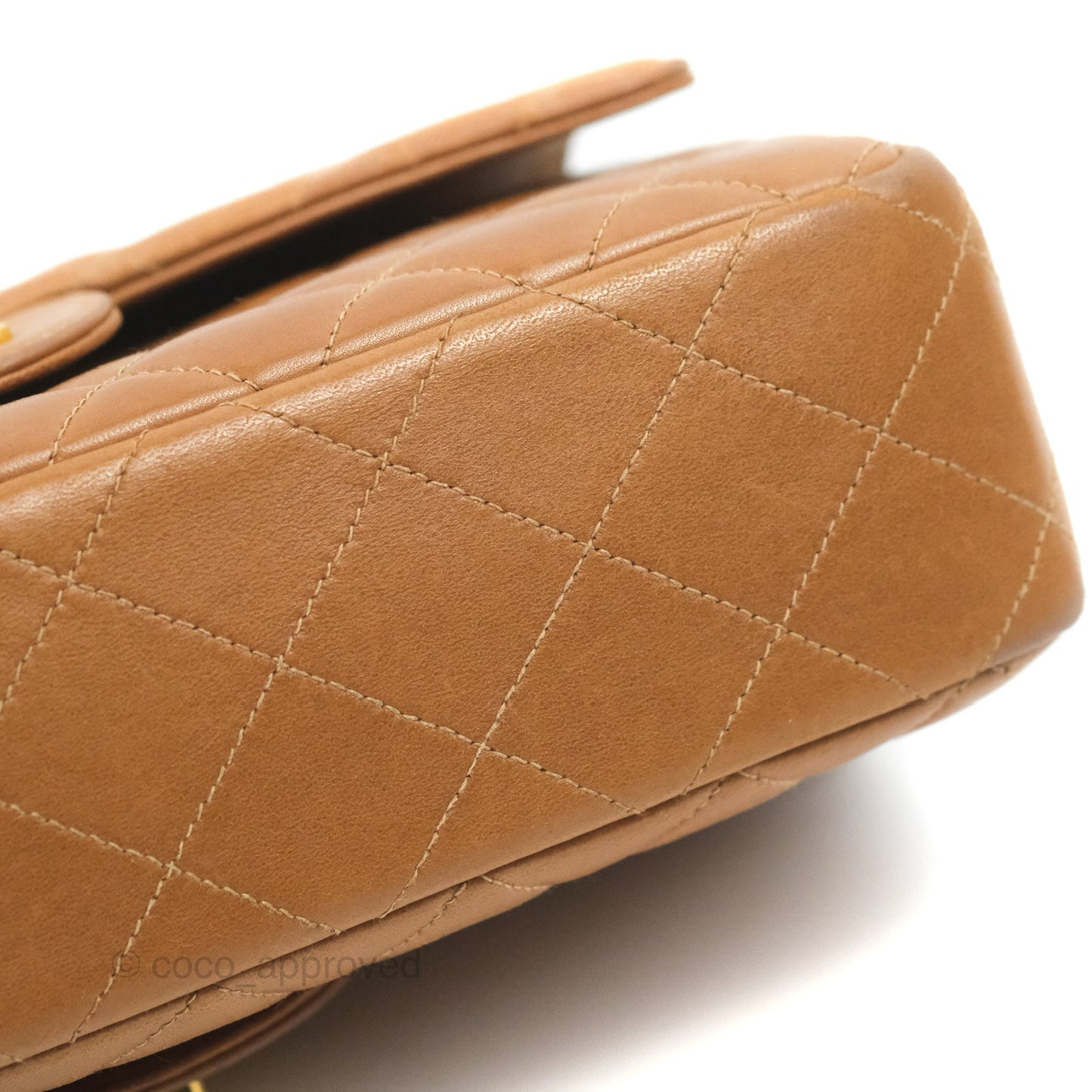 Chanel Vintage Double-sided Small Flap Brown Caramel Lambskin 24K Gold Hardware