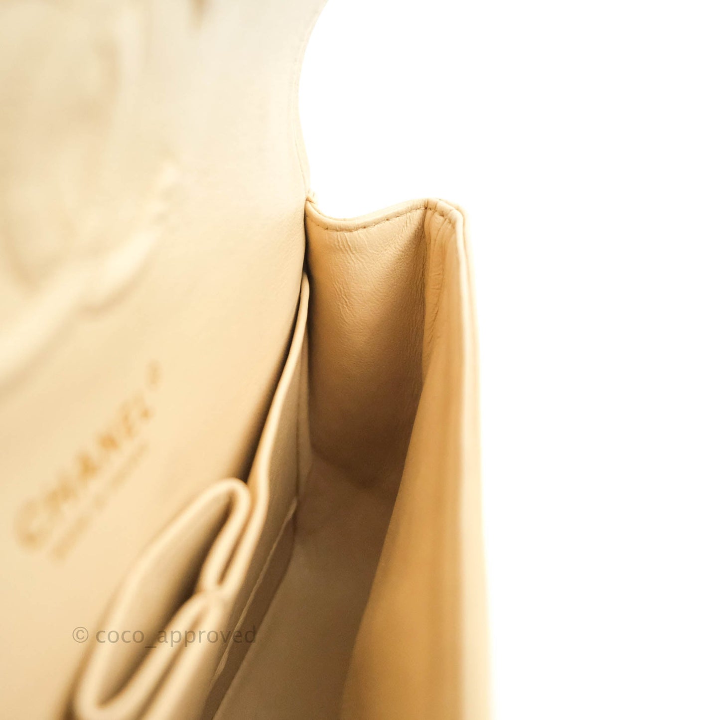 Chanel Classic M/L Medium Double Flap Bag Beige Caviar Gold Hardware