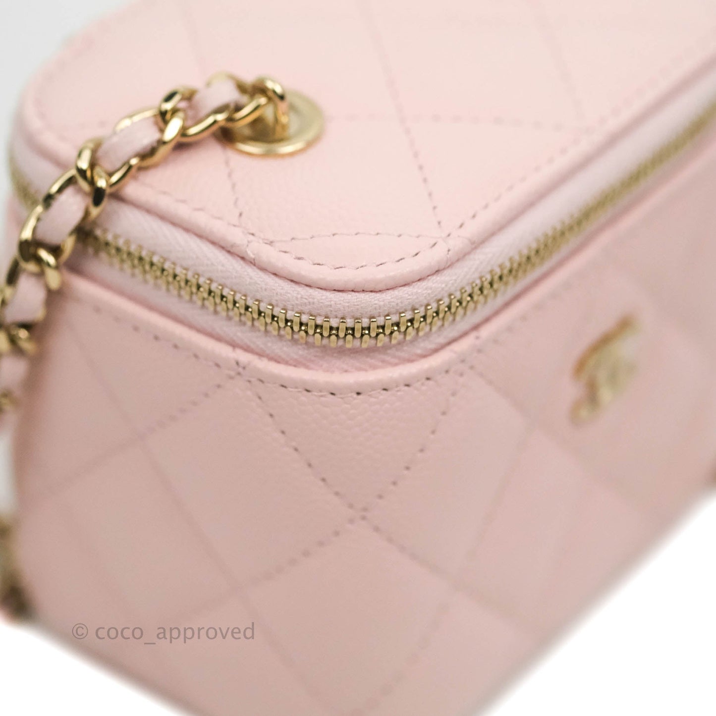 Chanel Mini Vanity With Chain Pink Caviar Gold Hardware