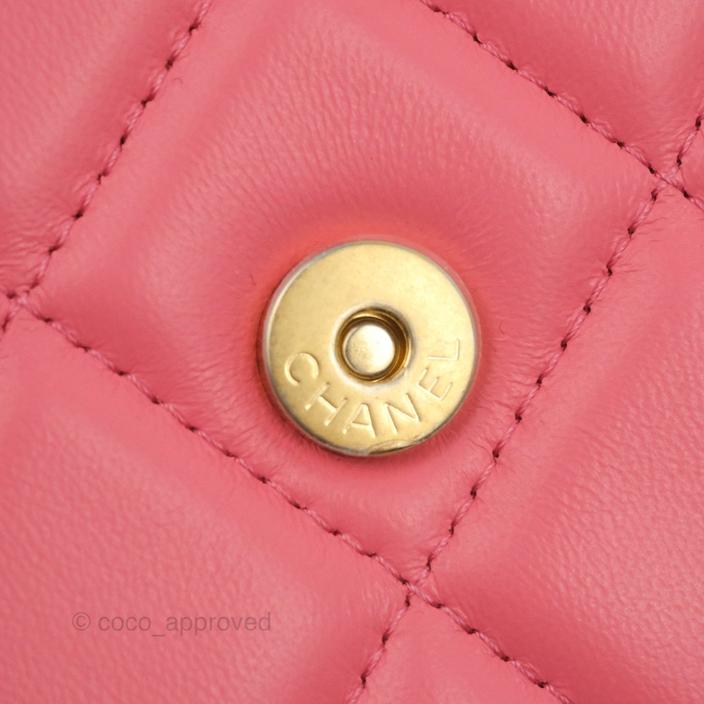 Chanel Enamel Quilted Pending CC Mini WOC Pink Lambskin Aged Gold Hardware 22P