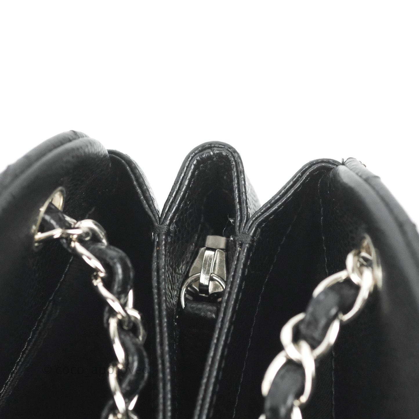 Chanel Quilted Large Just Mademoiselle Black Caviar Silver Hardware