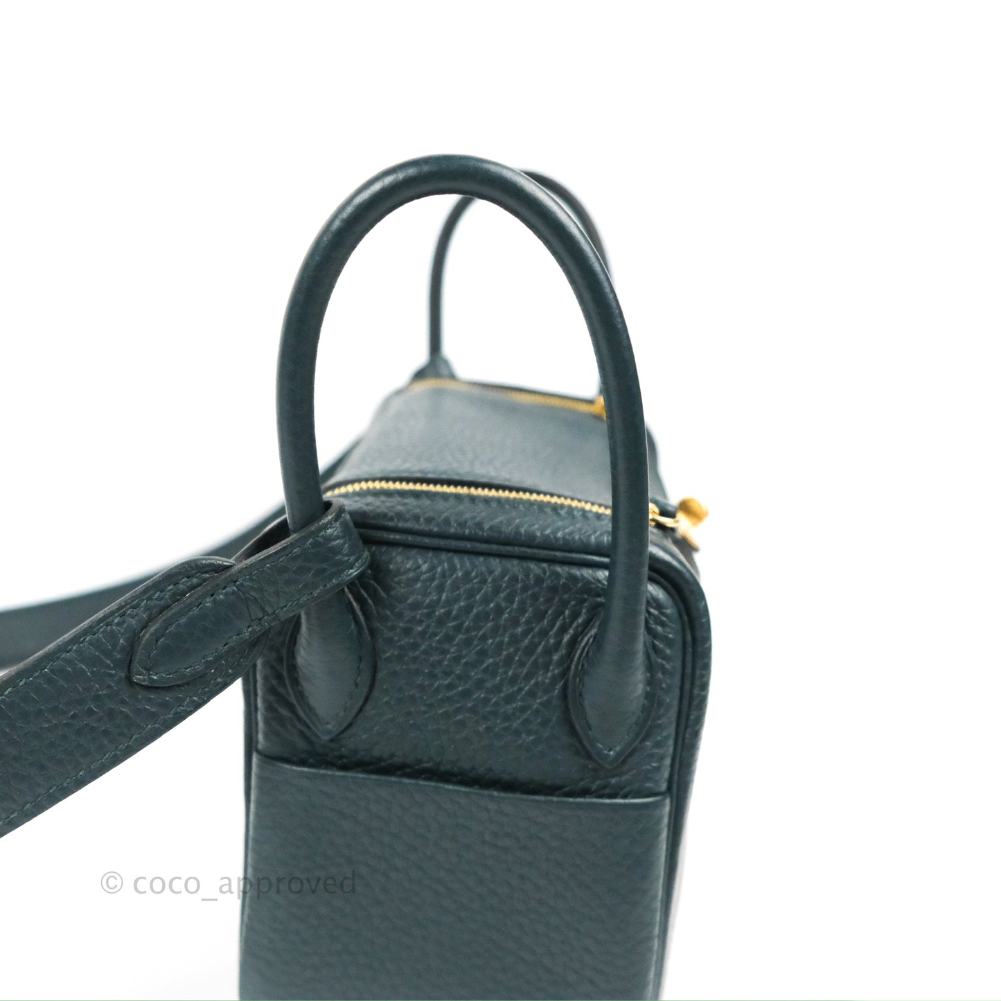Hermès Mini Lindy 20 Vert Cypres Clemence Gold Hardware