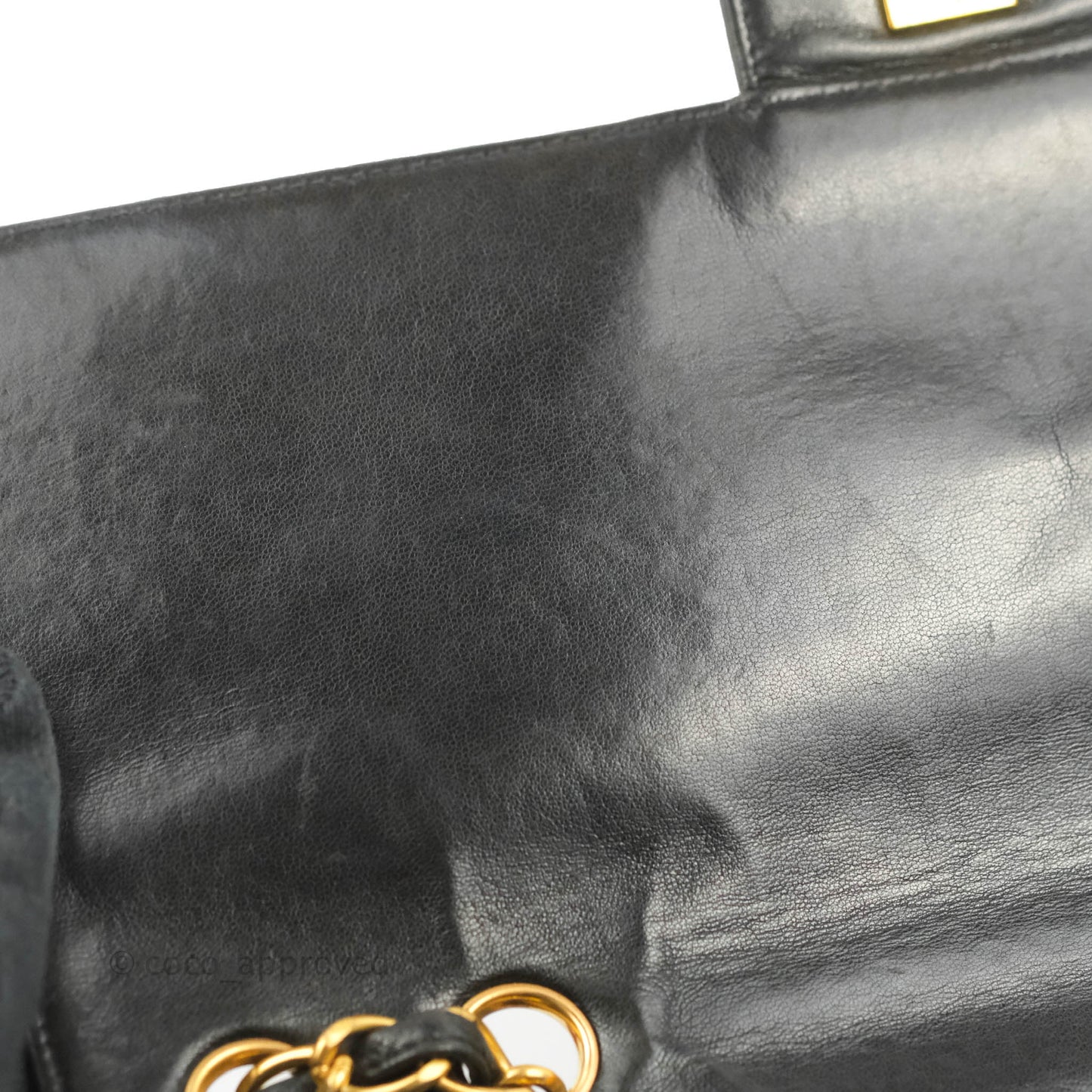 Chanel Vintage Jumbo Single Flap Black Lambskin 24K Gold Hardware