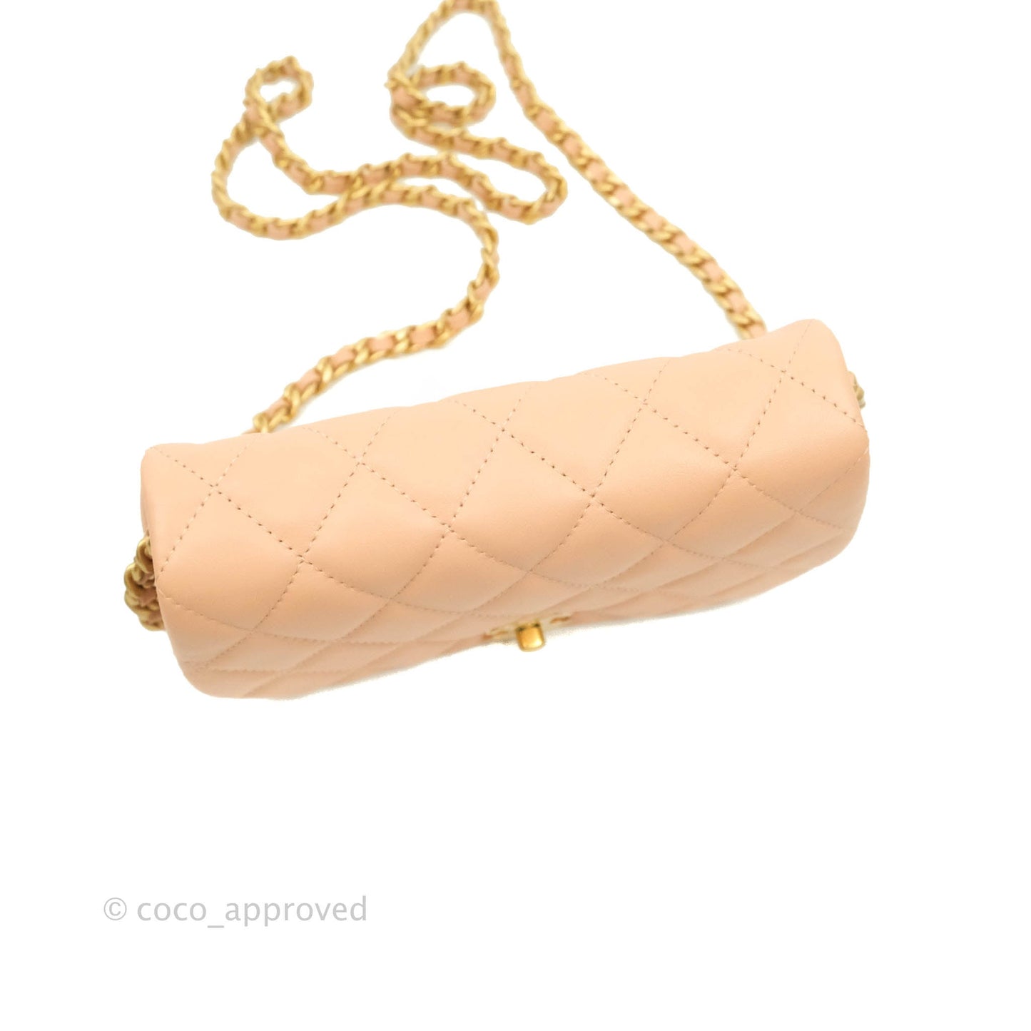 Chanel Clutch with Chain Beige Pink Calfskin Aged Gold Hardware