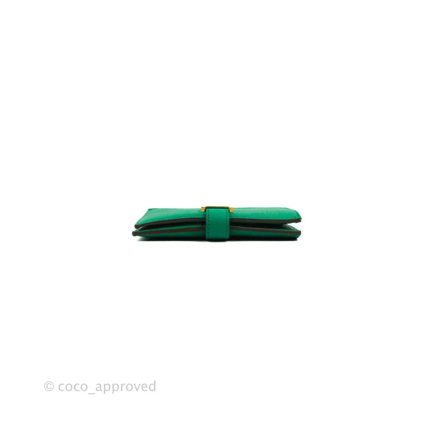 Hermes Bearn Wallet Green Chevre Mysore Gold Hardware
