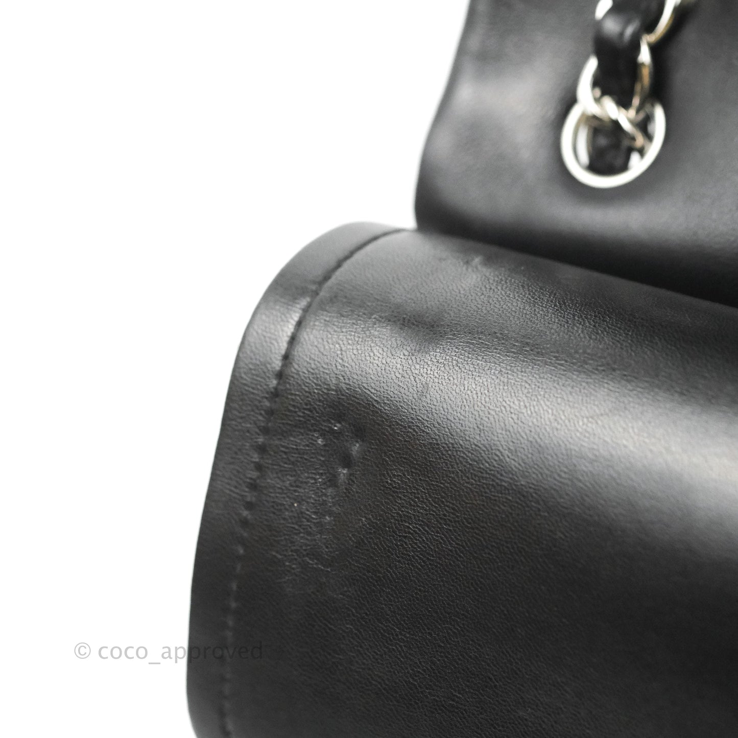 Chanel Quilted Jumbo Double Flap Black Lambskin Silver Hardware