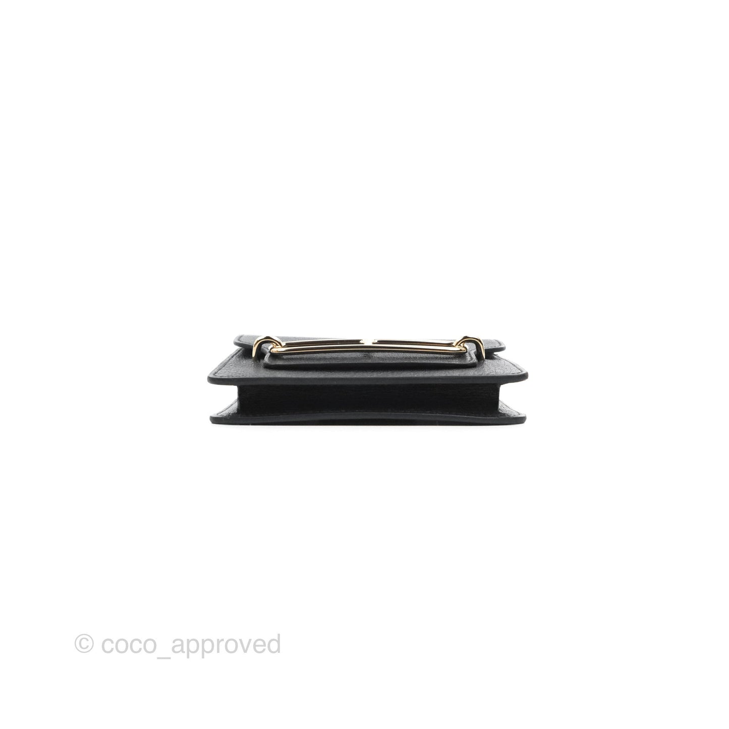 Hermès Roulis Slim Wallet Chevre Mysore Black Gold Hardware
