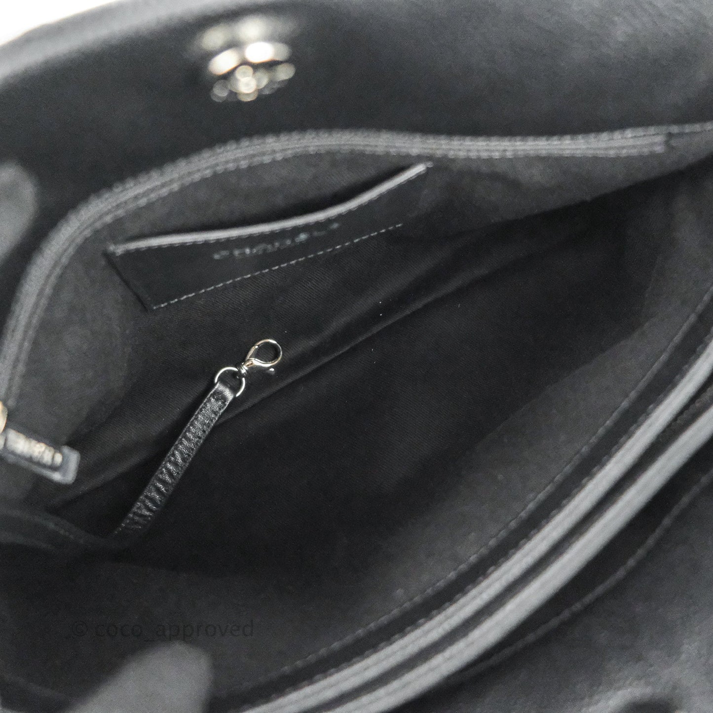 Chanel Quilted Large Just Mademoiselle Black Caviar Silver Hardware