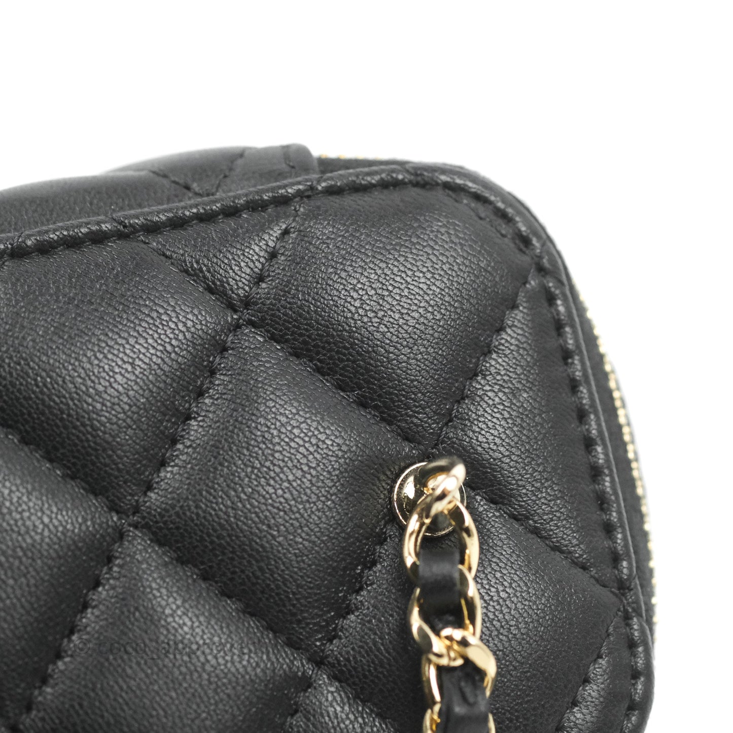 Chanel Classic Mini Vanity With CC Chain Black Lambskin Gold Hardware