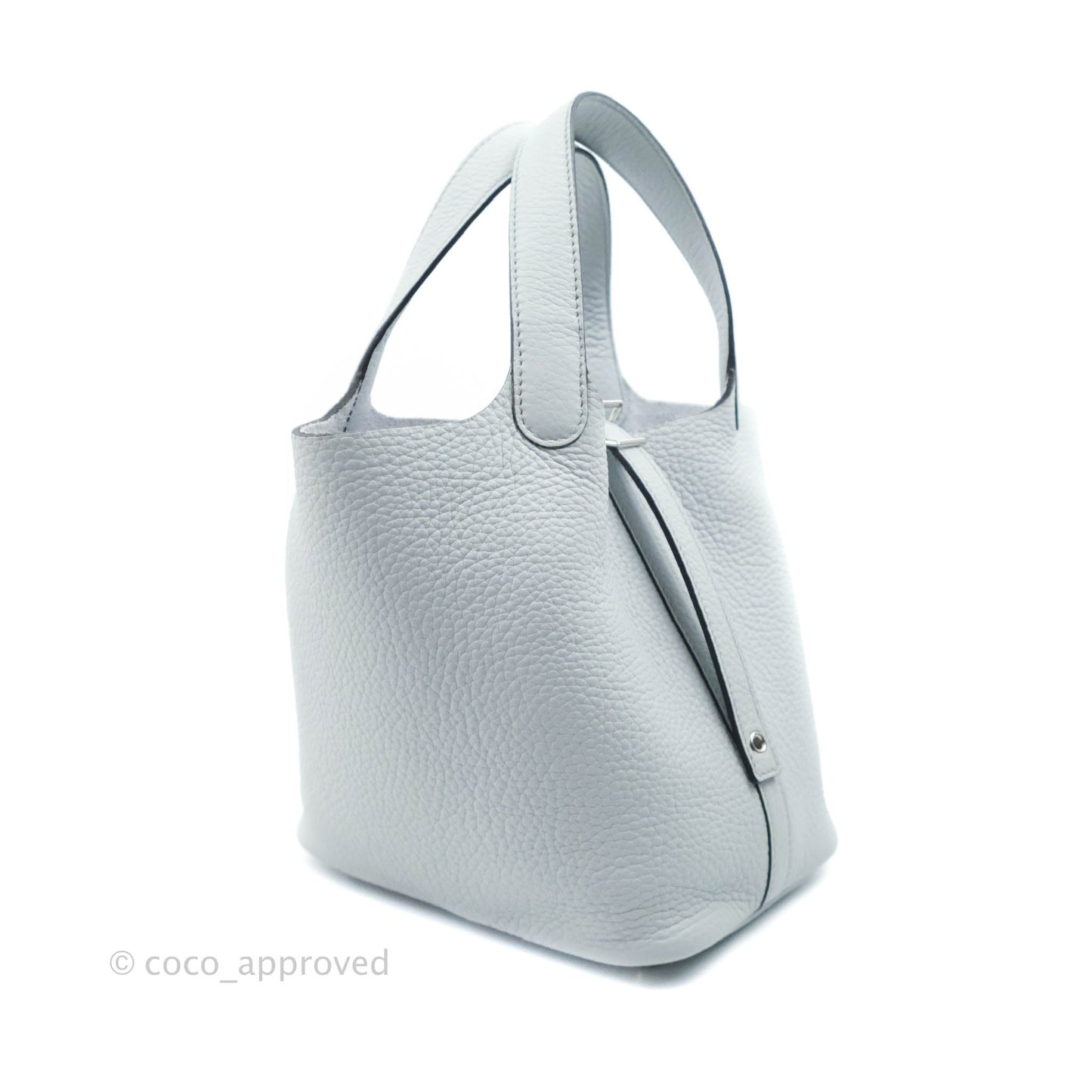 Hermès Picotin Lock 18 PM Bleu Pale Clemence Palladium Hardware