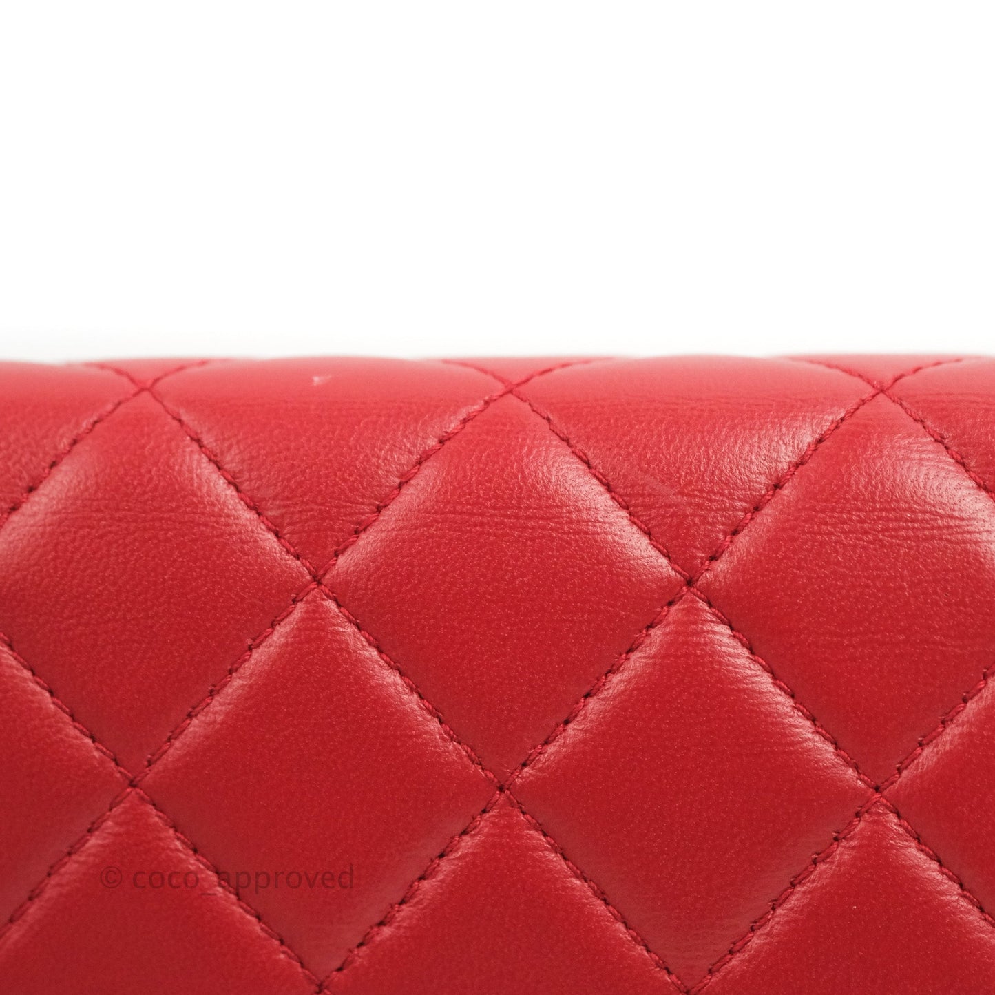 Chanel Boy Wallet on Chain WOC Red Lambskin Dark Silver Hardware