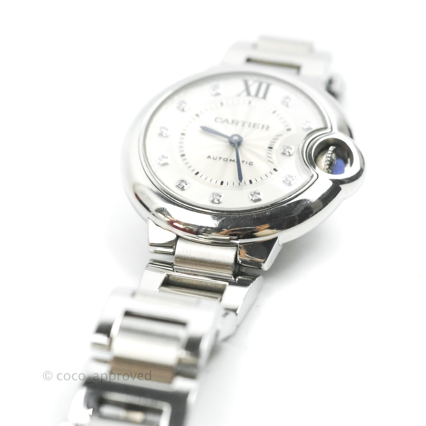 Cartier Ballon Bleu De Cartier Watch 36mm Steel Diamonds
