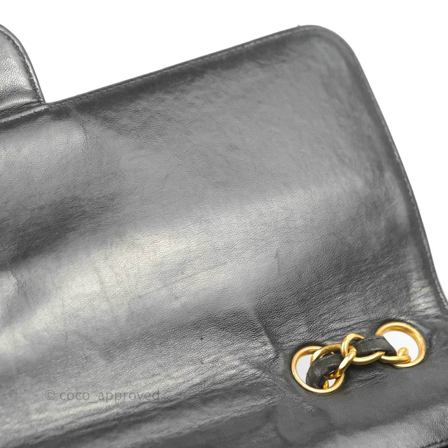 Chanel Vintage Jumbo Single Flap Black Lambskin 24K Gold Hardware