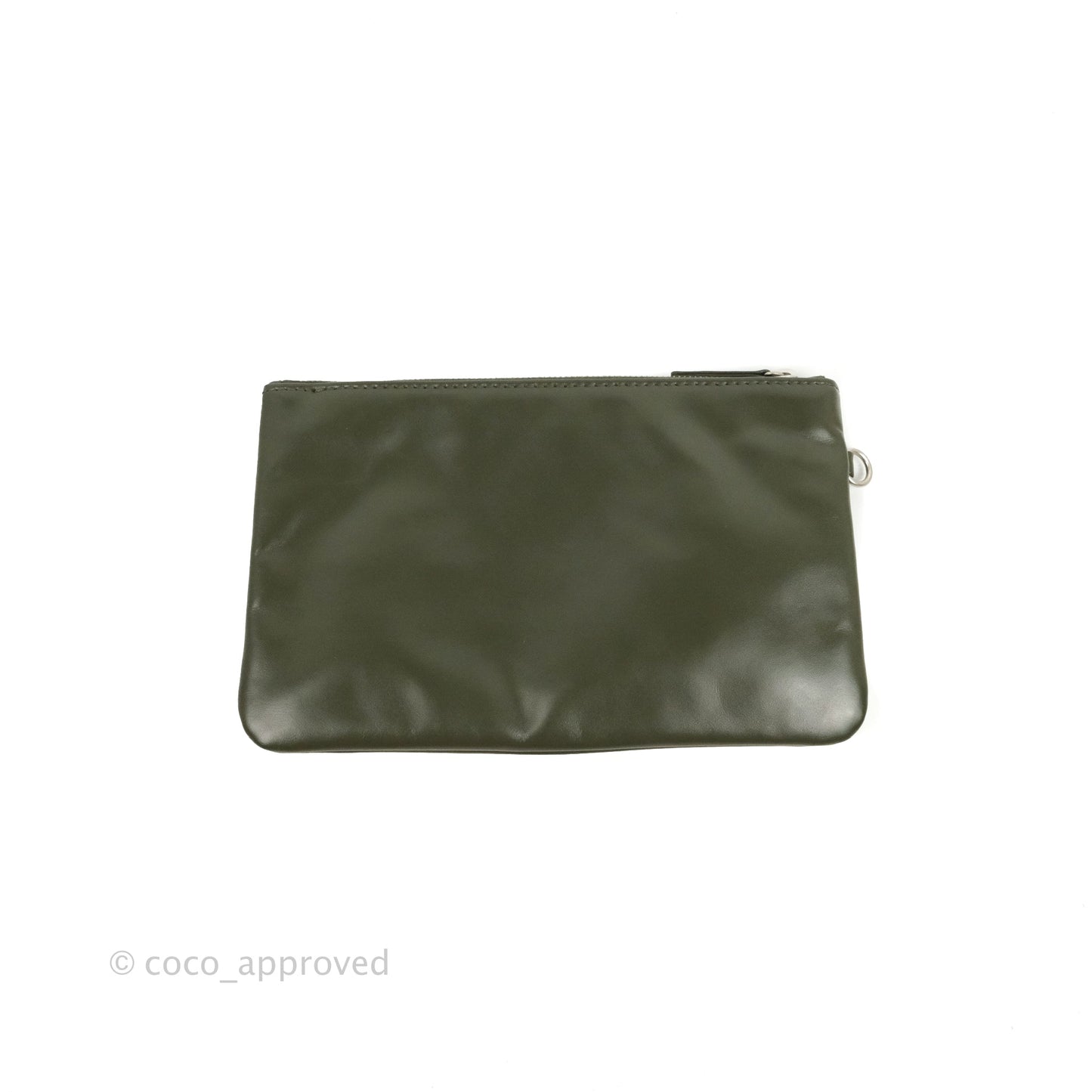 Chanel 22 Medium Army Green Shiny Calfskin Ruthenium Hardware