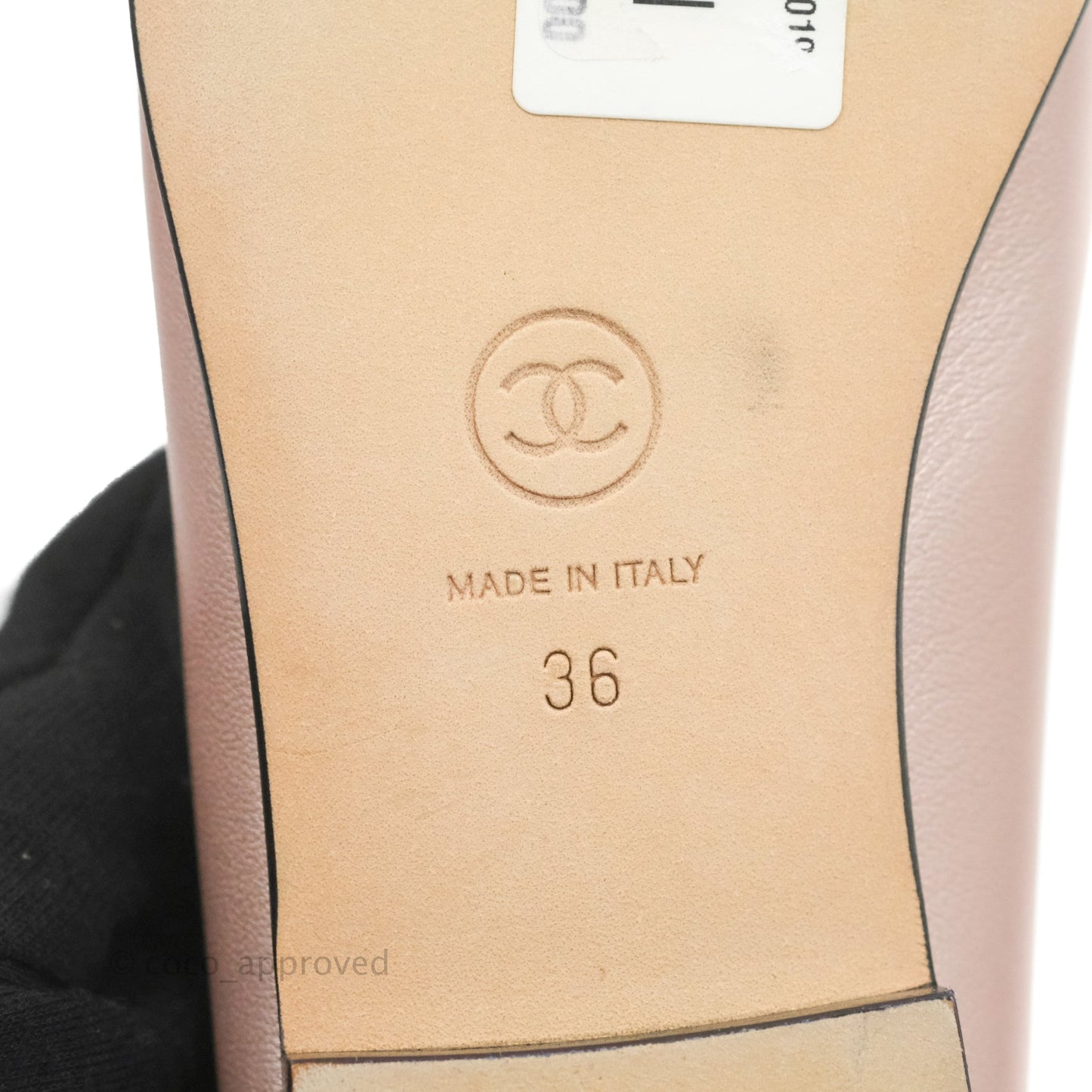 Chanel Ballerina Flats Pink Black Size 36
