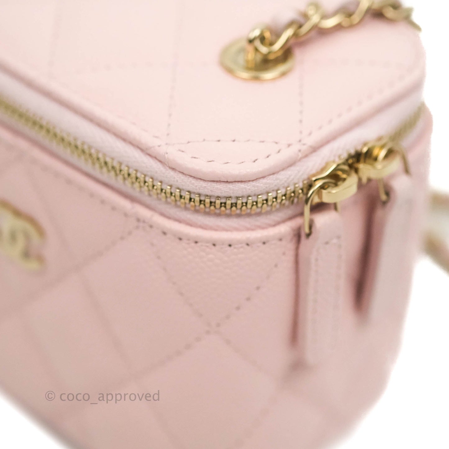 Chanel Mini Vanity With Chain Pink Caviar Gold Hardware