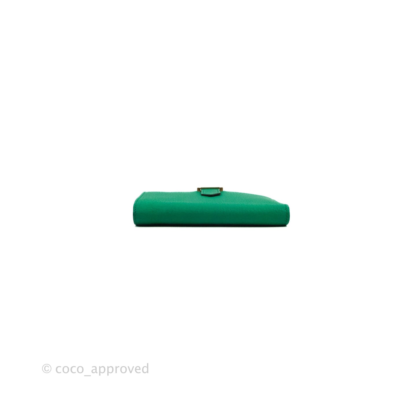 Hermes Bearn Wallet Green Chevre Mysore Gold Hardware