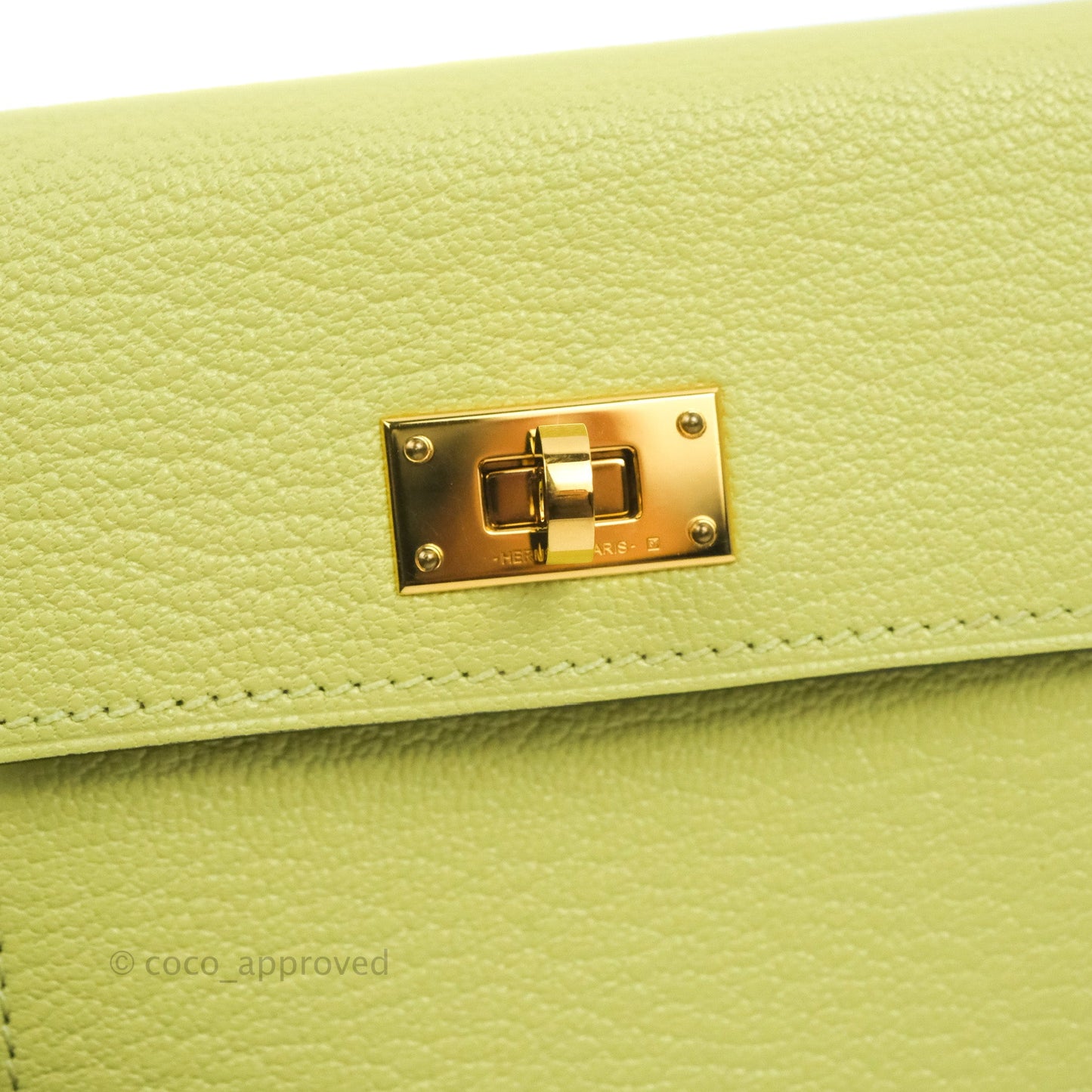Hermès Kelly Pocket Compact Wallet Chevre Mysore Jaune Bourgeon Gold Hardware
