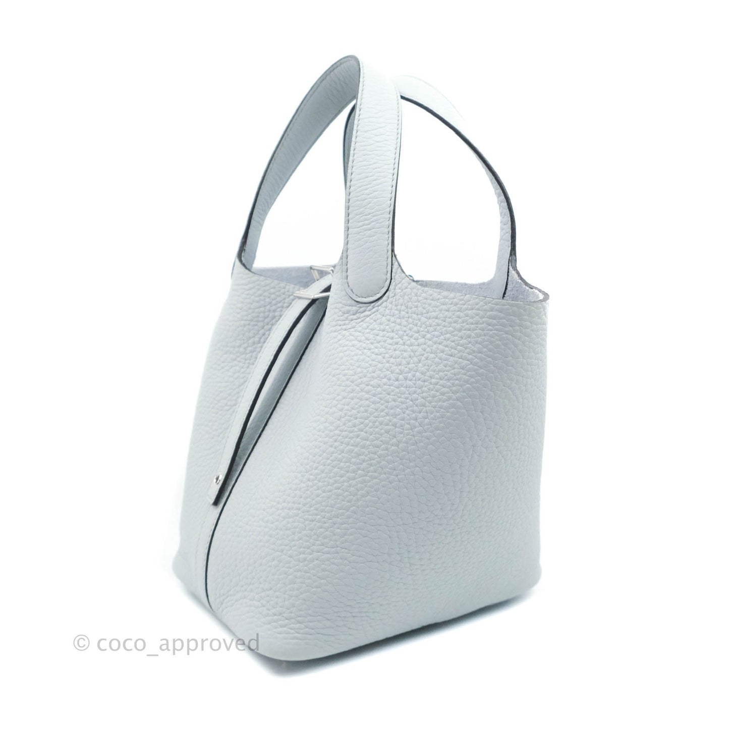 Hermès Picotin Lock 18 PM Bleu Pale Clemence Palladium Hardware