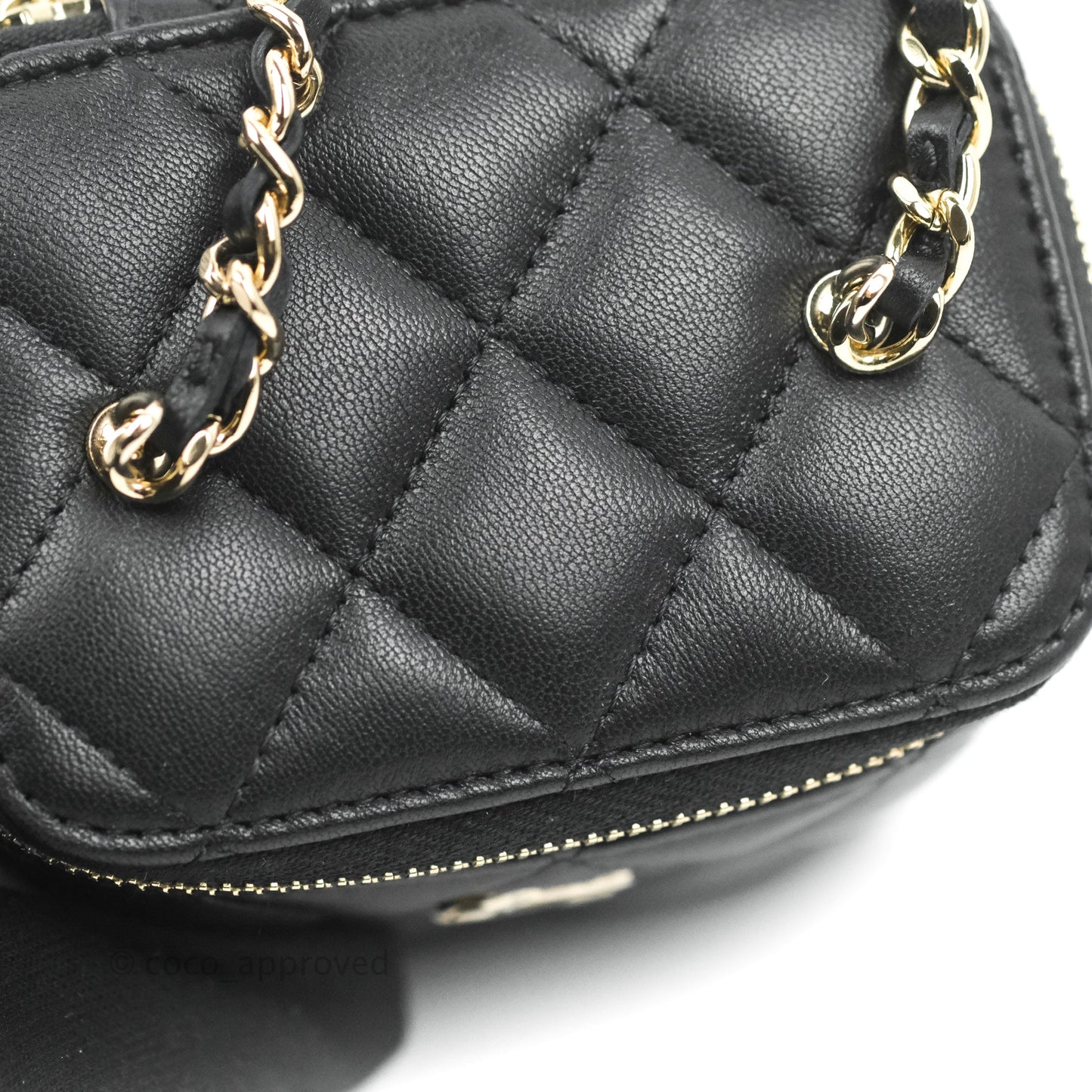Chanel Classic Mini Vanity With CC Chain Black Lambskin Gold Hardware