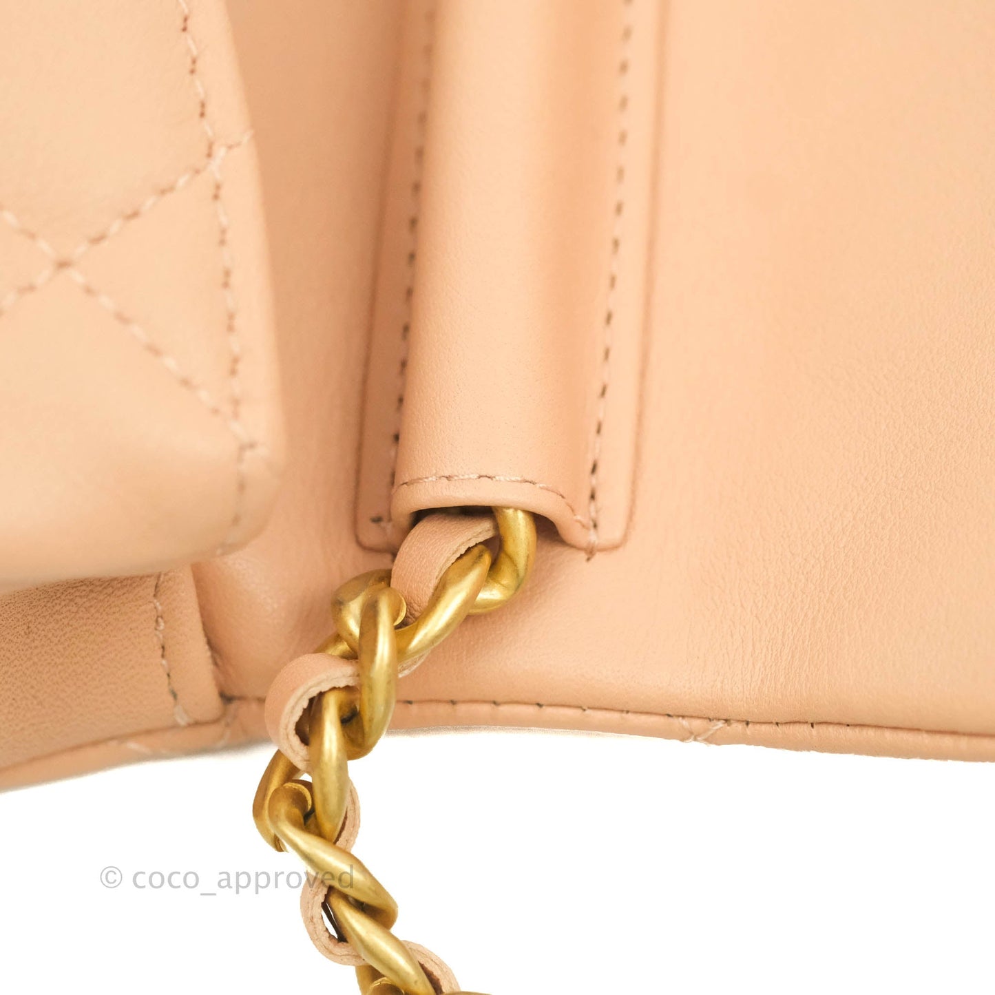 Chanel Clutch with Chain Beige Pink Calfskin Aged Gold Hardware