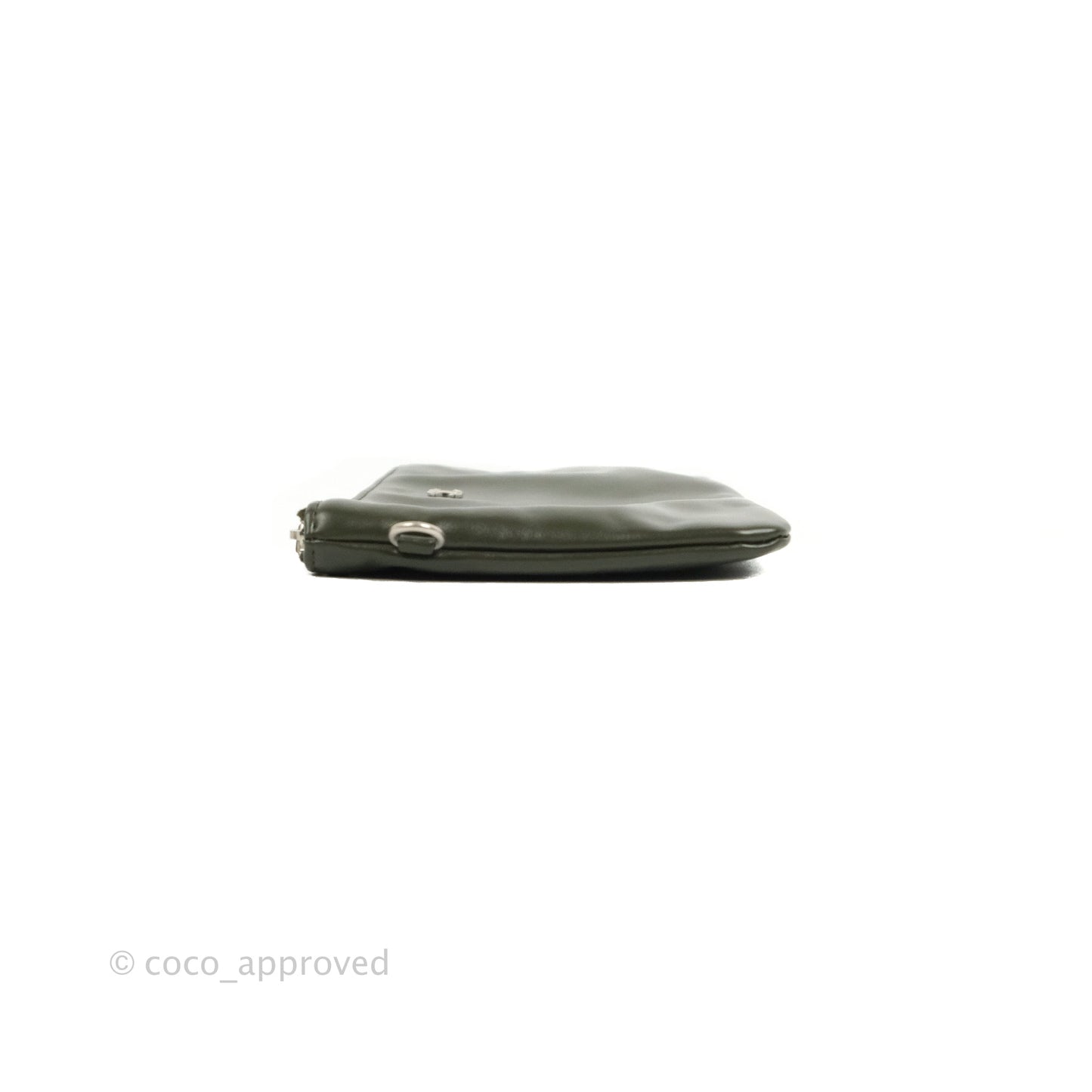 Chanel 22 Medium Army Green Shiny Calfskin Ruthenium Hardware