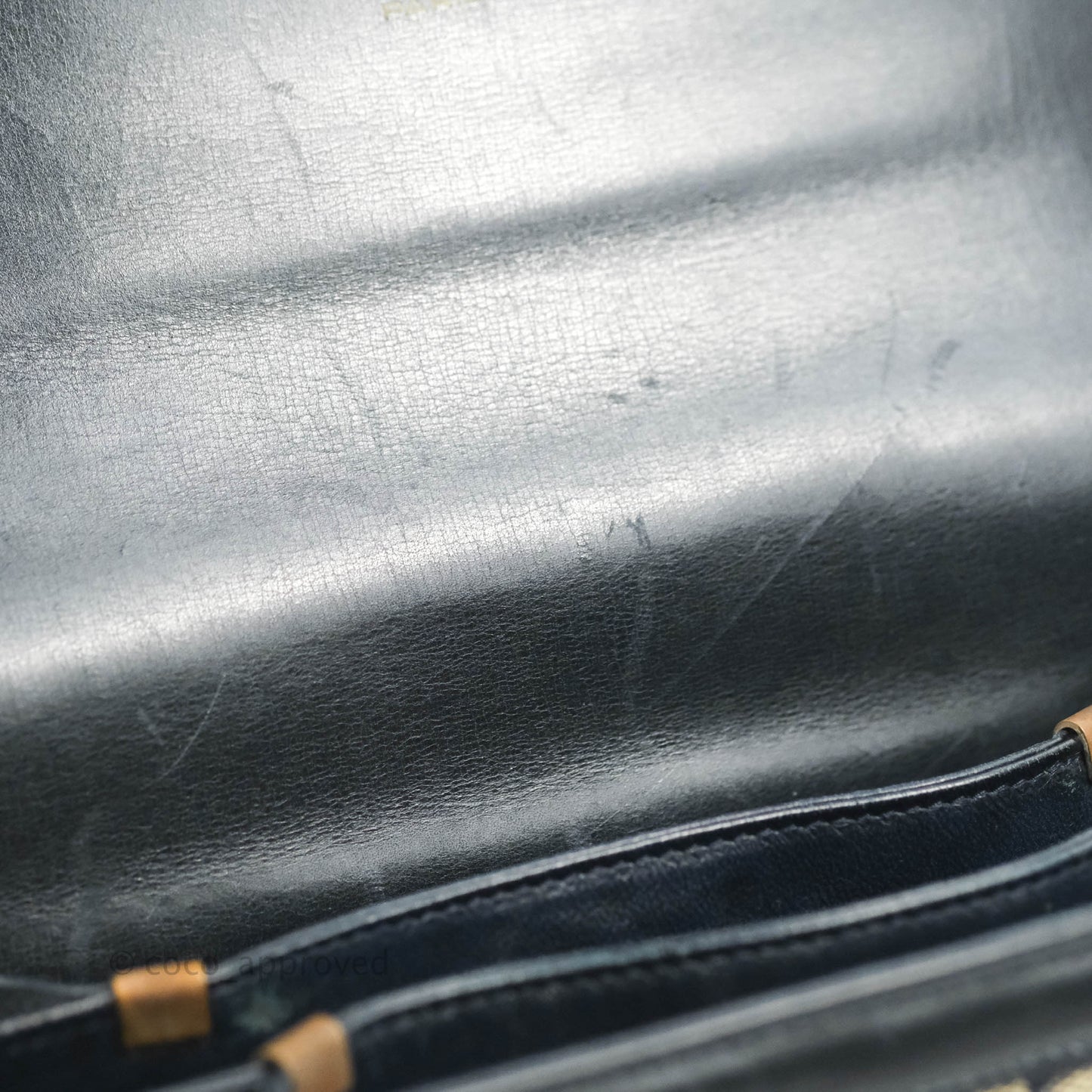 Celine Macadam Horse Carriage Bag Navy Gold Hardware