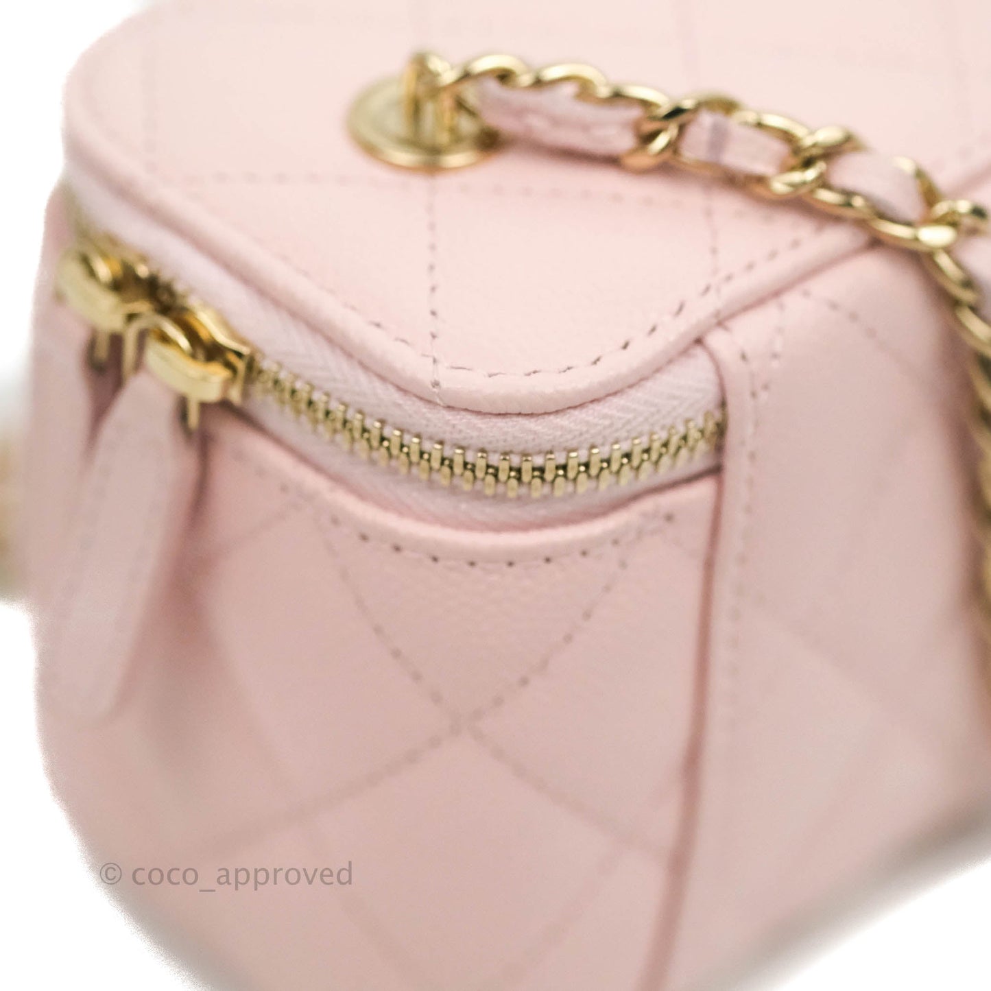 Chanel Mini Vanity With Chain Pink Caviar Gold Hardware