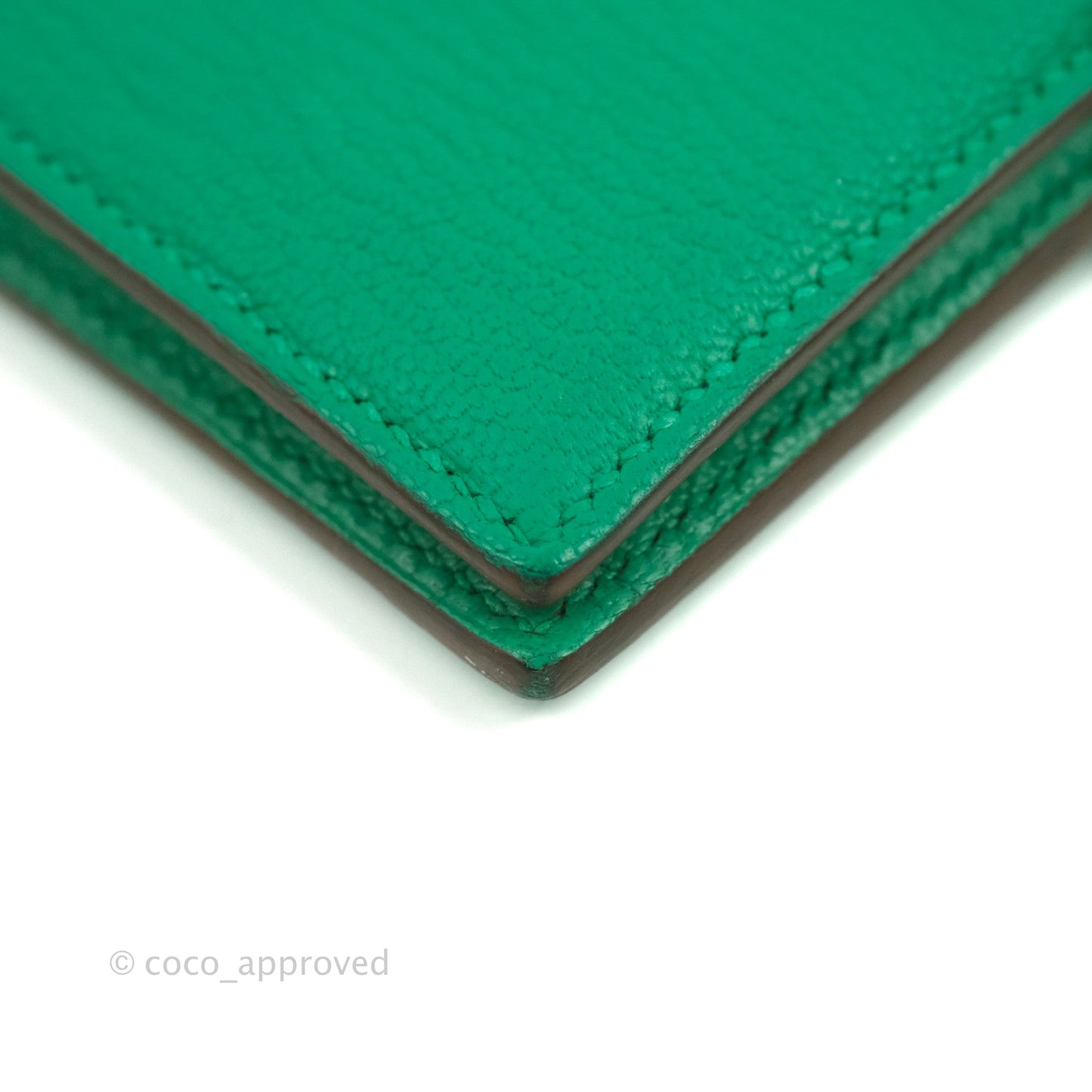 Hermes Bearn Wallet Green Chevre Mysore Gold Hardware