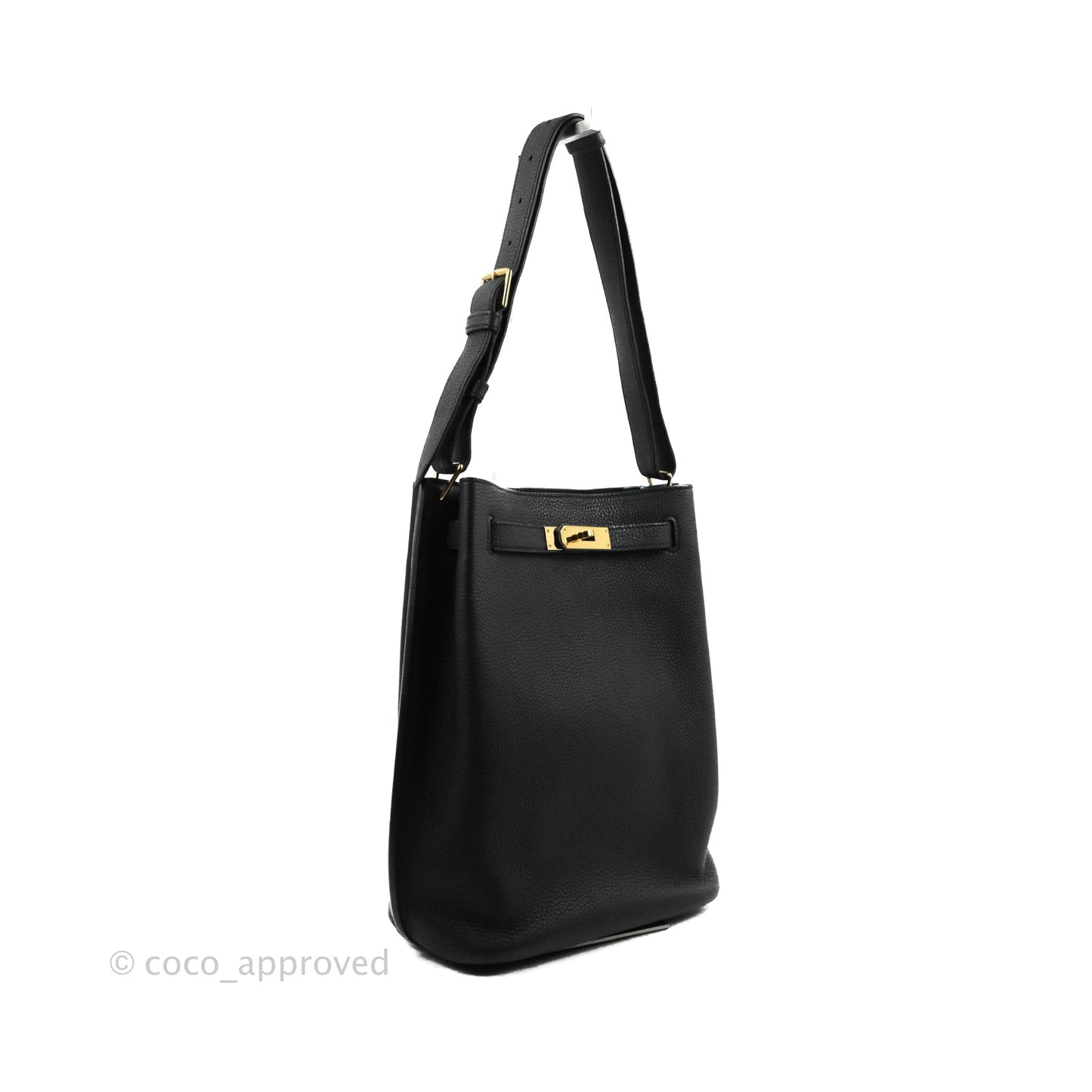 Hermes Togo So Kelly 22 Black Gold Hardware