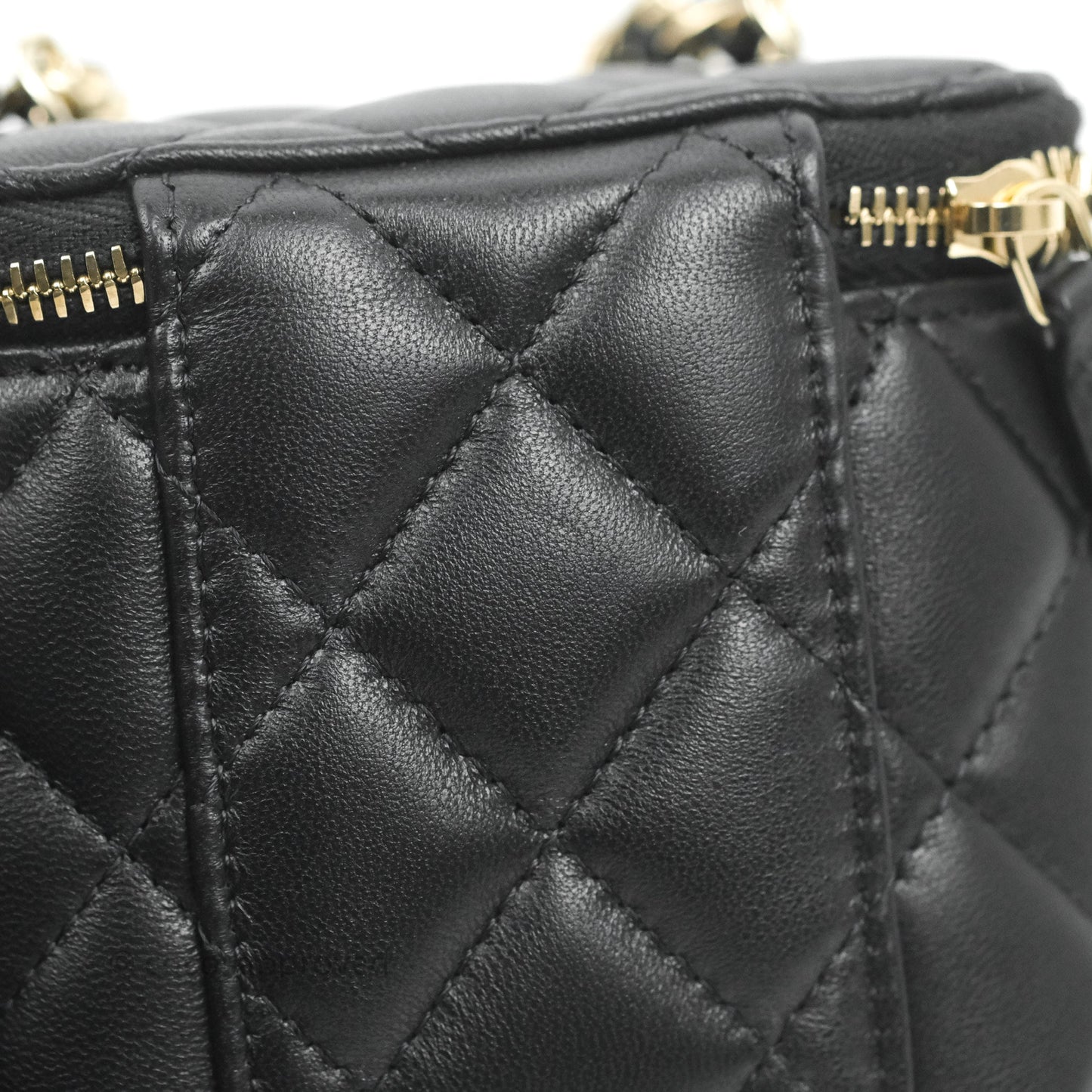 Chanel Classic Mini Vanity With CC Chain Black Lambskin Gold Hardware