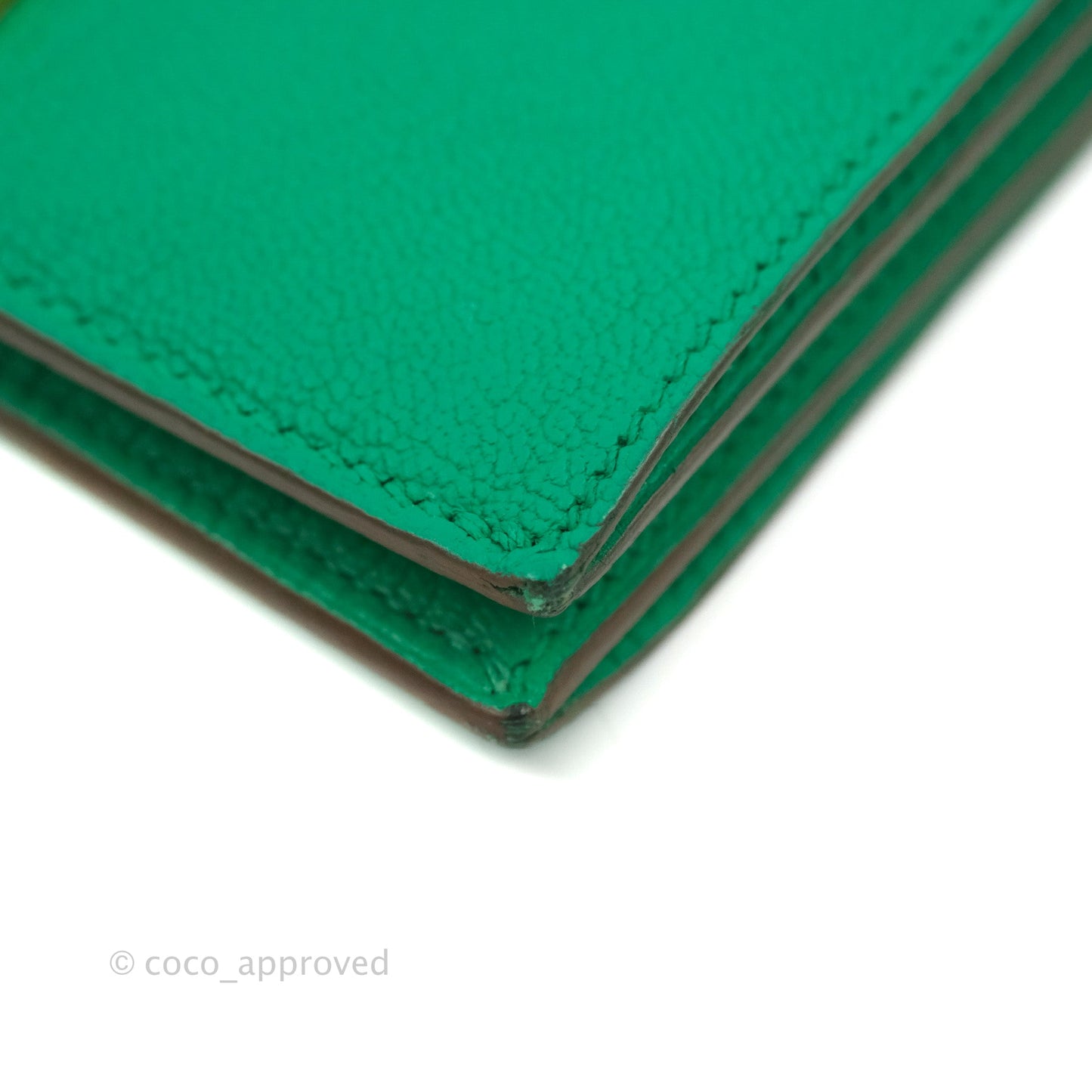Hermes Bearn Wallet Green Chevre Mysore Gold Hardware