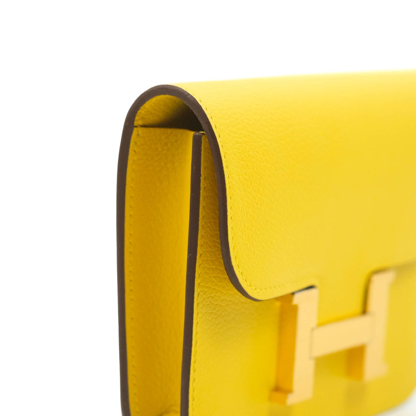 Hermès Constance Slim Wallet Jaunde De Naples Epsom Gold Hardware