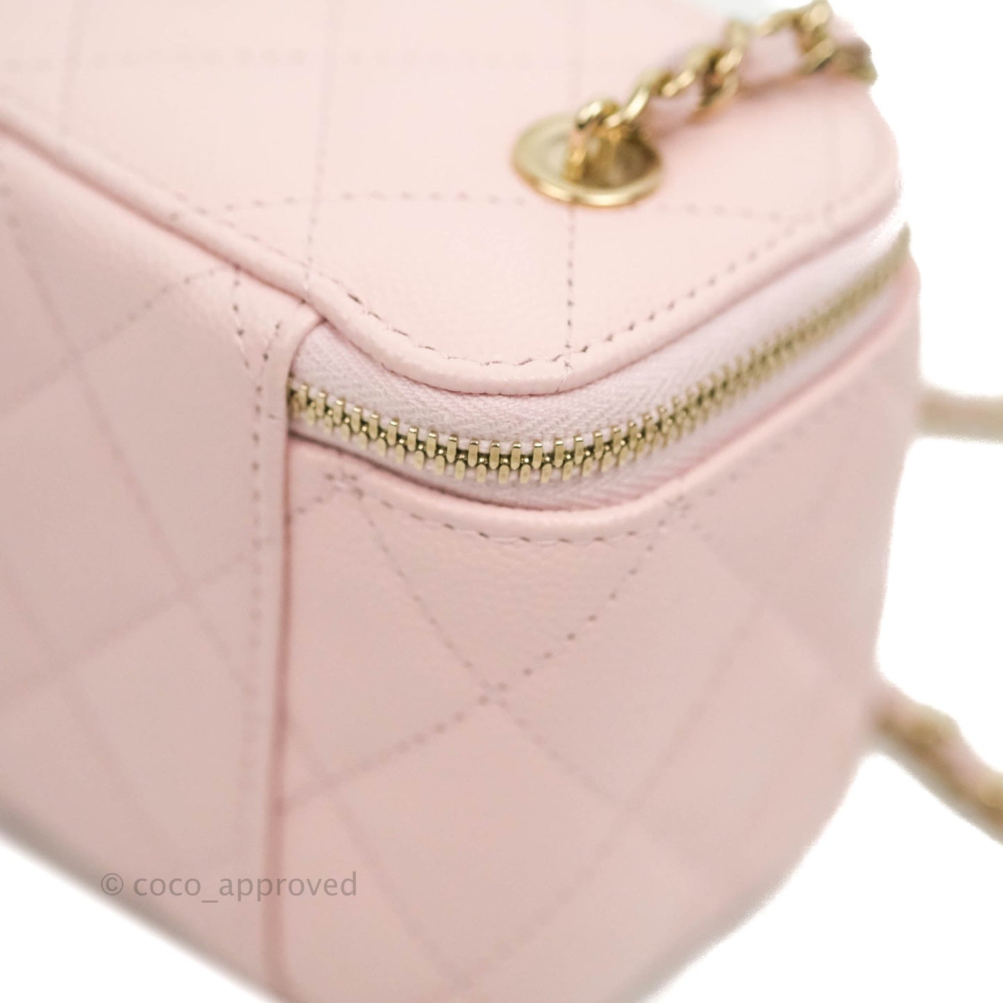 Chanel Mini Vanity With Chain Pink Caviar Gold Hardware