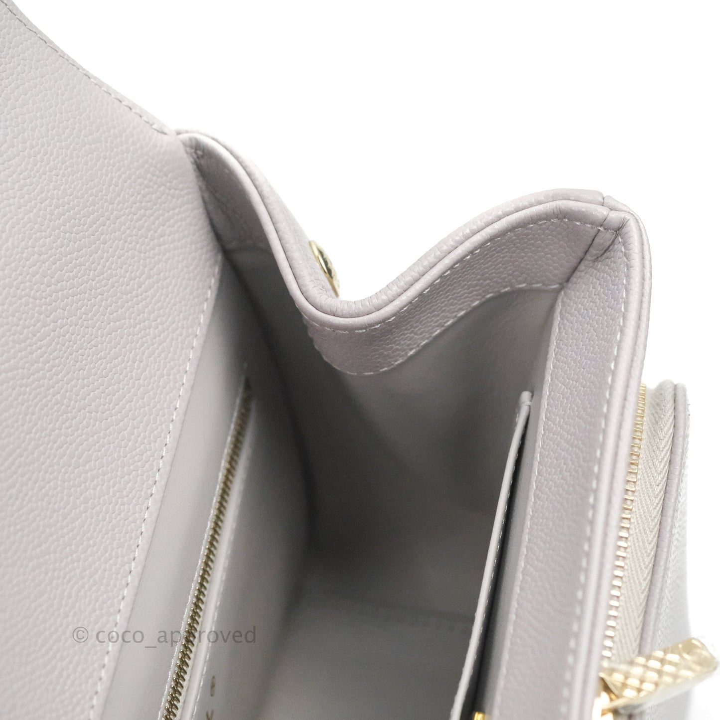 Chanel Quilted Medium Business Affinity Flap Grey Caviar Gold Hardware