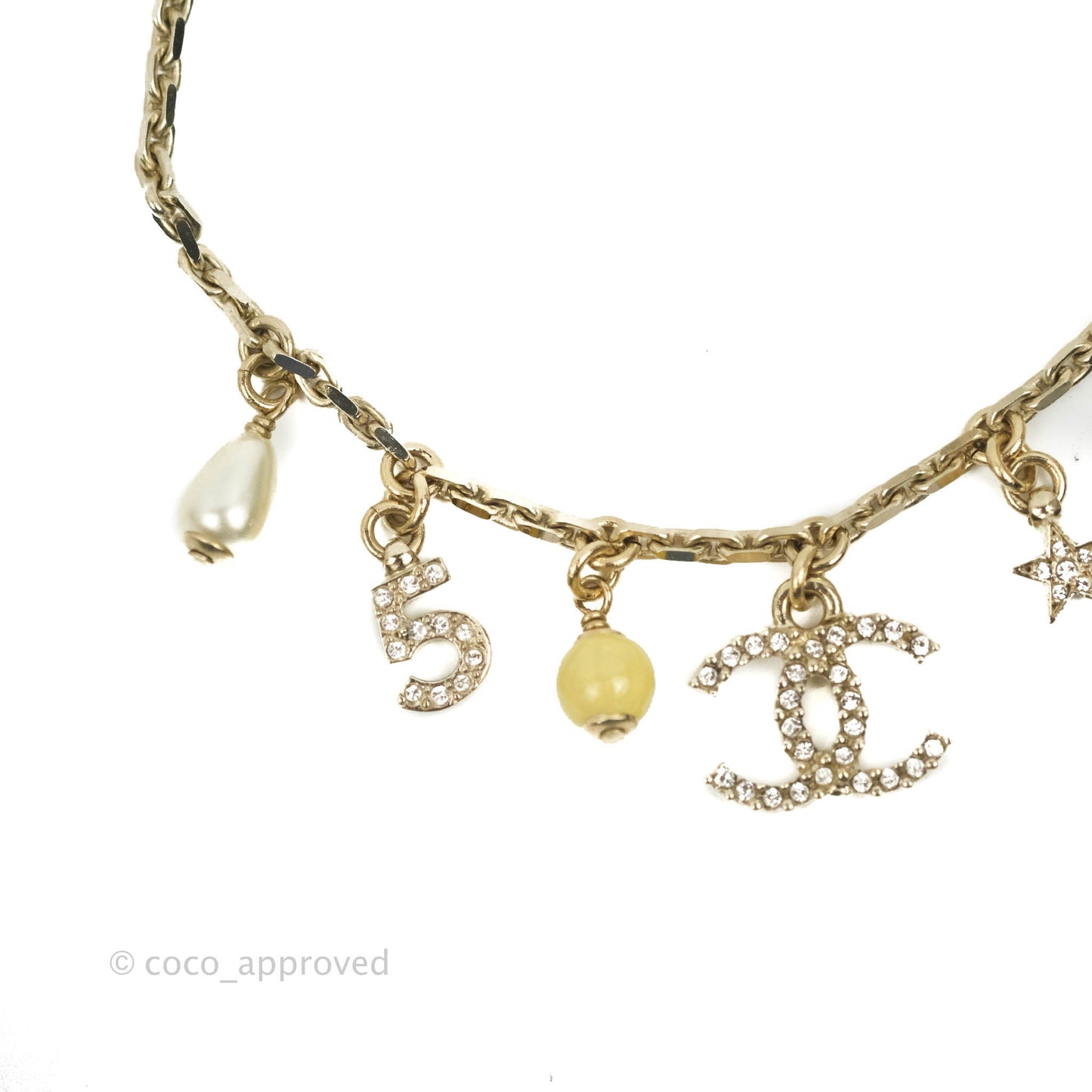 Chanel Chain Bracelet with Charms Gold Tone 22S