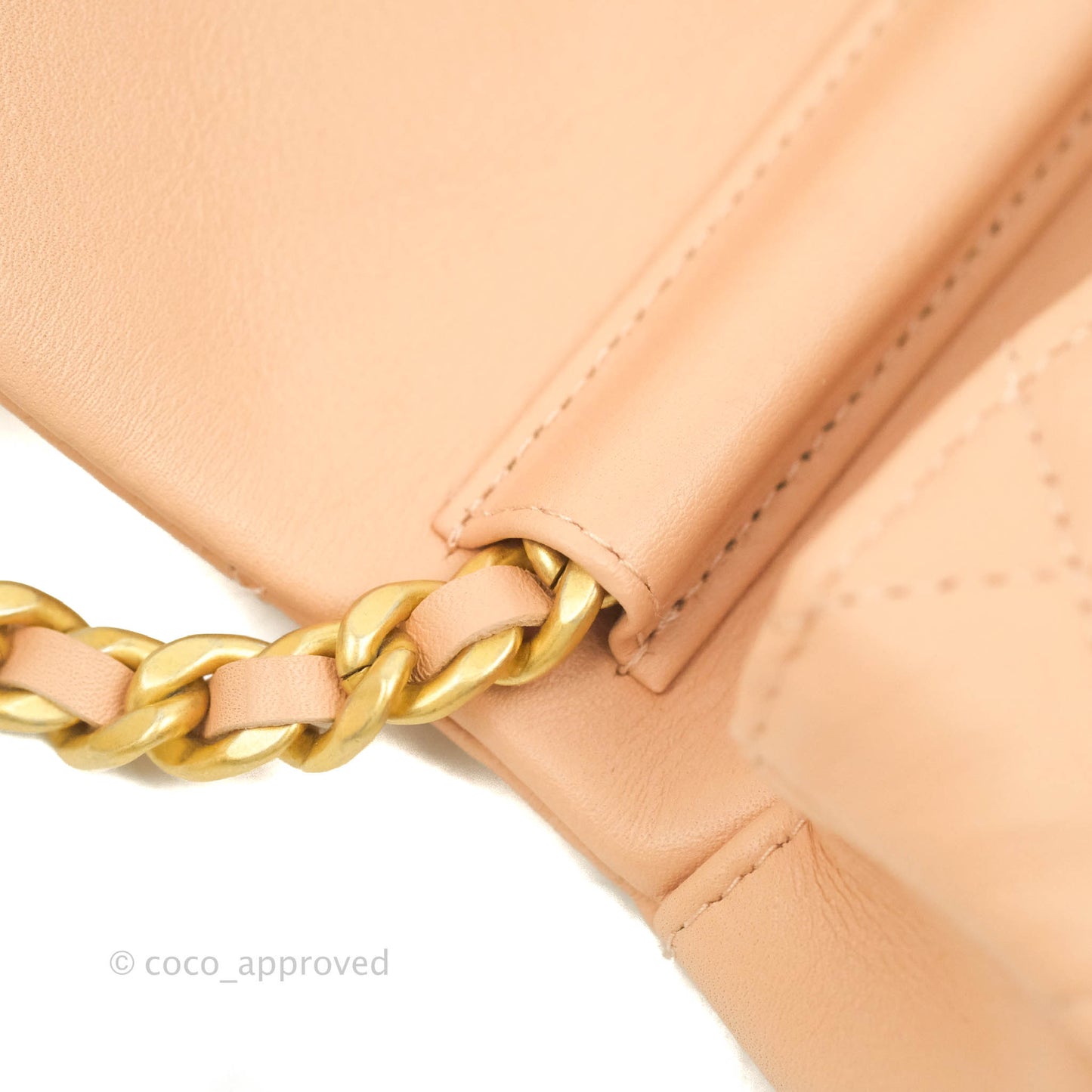 Chanel Clutch with Chain Beige Pink Calfskin Aged Gold Hardware