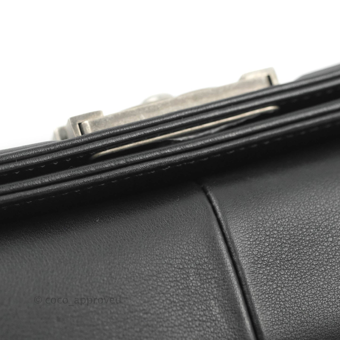 Chanel Quilted Medium Boy Black Calfskin Ruthenium Hardware
